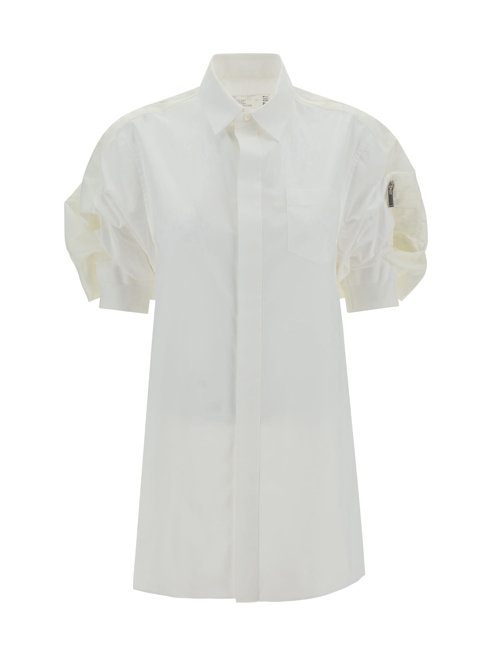 Shop Sacai Chemisier Dress In Off White