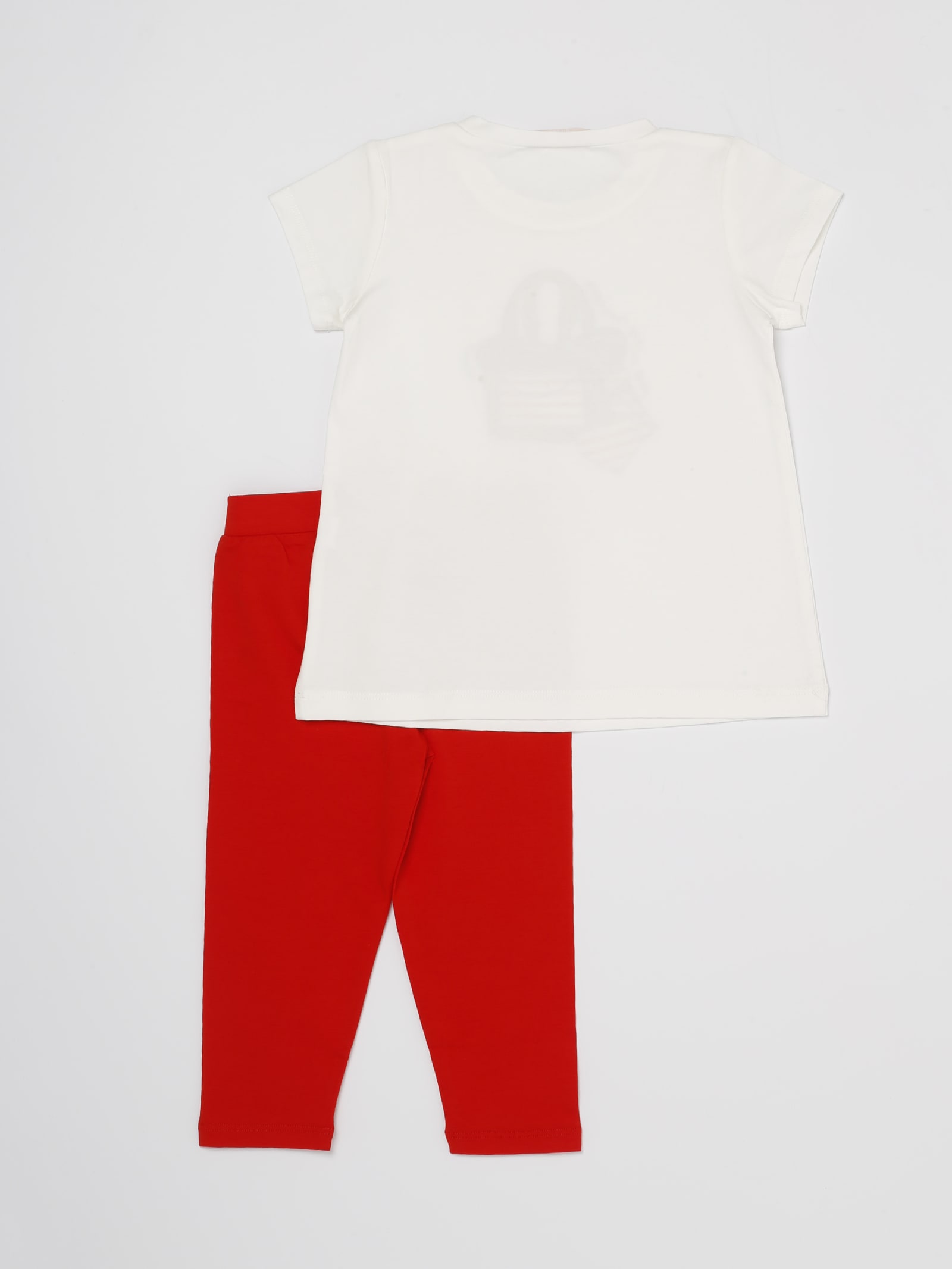 Shop Liu •jo T-shirt+leggings Suit In Bianco-rosa
