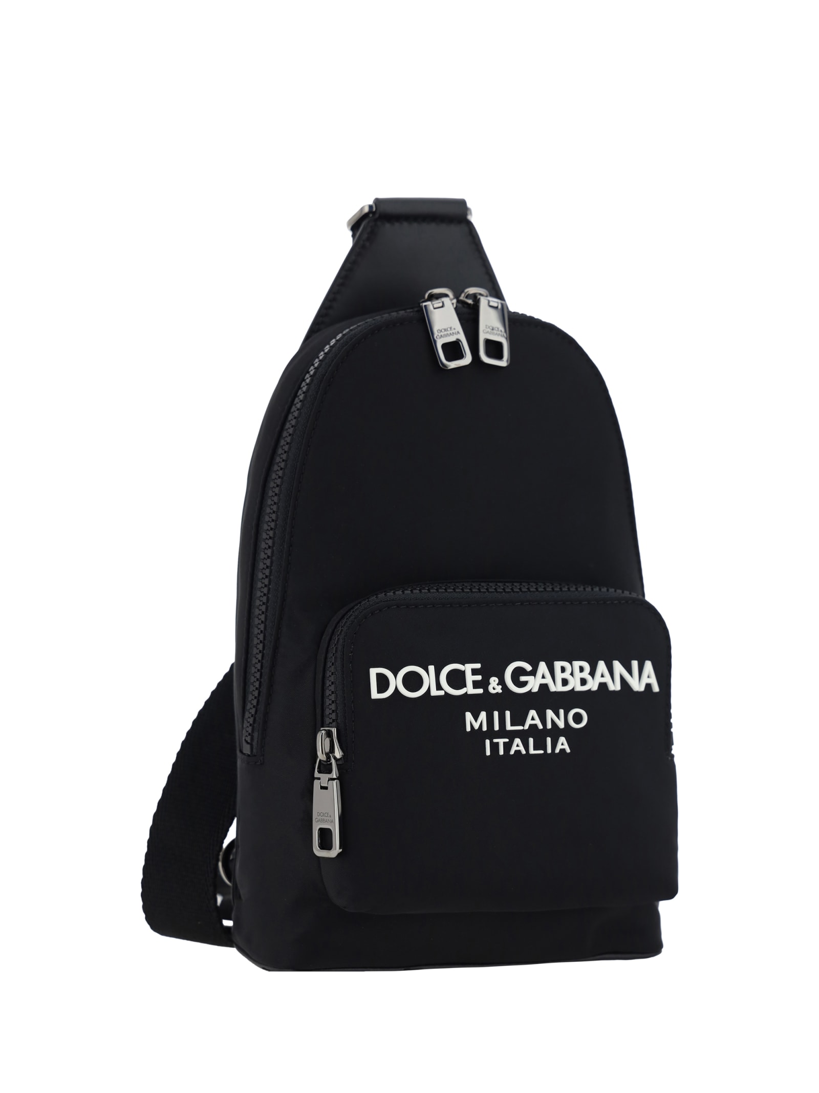 Shop Dolce & Gabbana One-shoulder Backpack In Nero