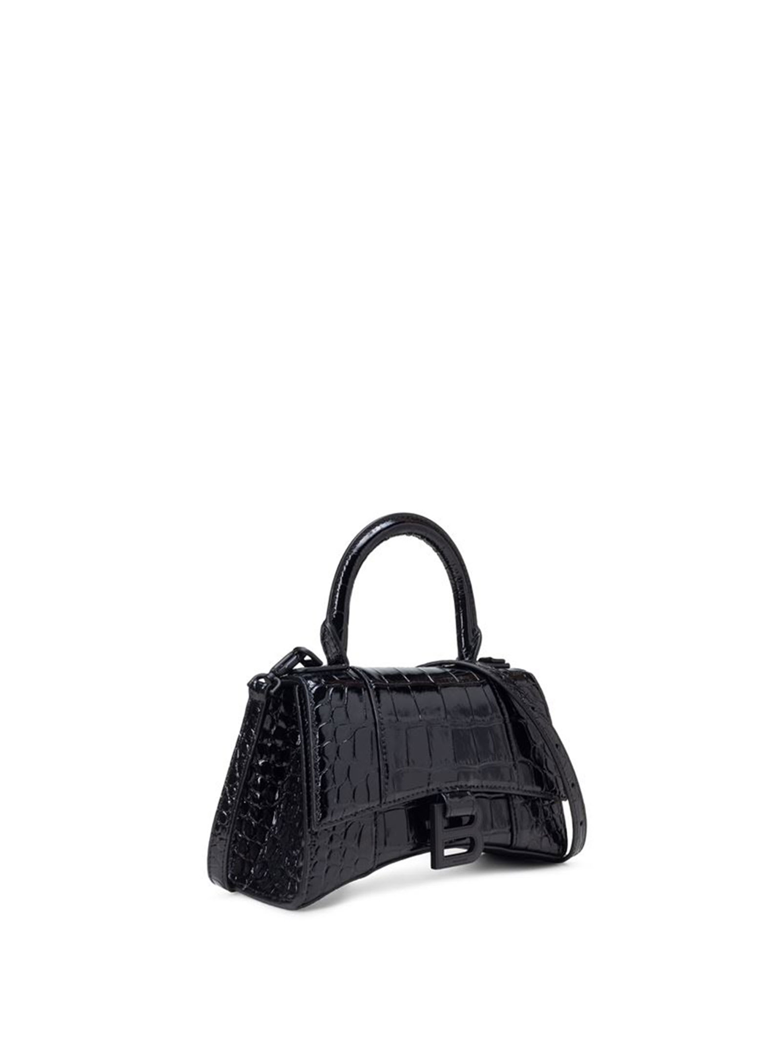 Balenciaga Small Hourglass Top-handle Bag In Black