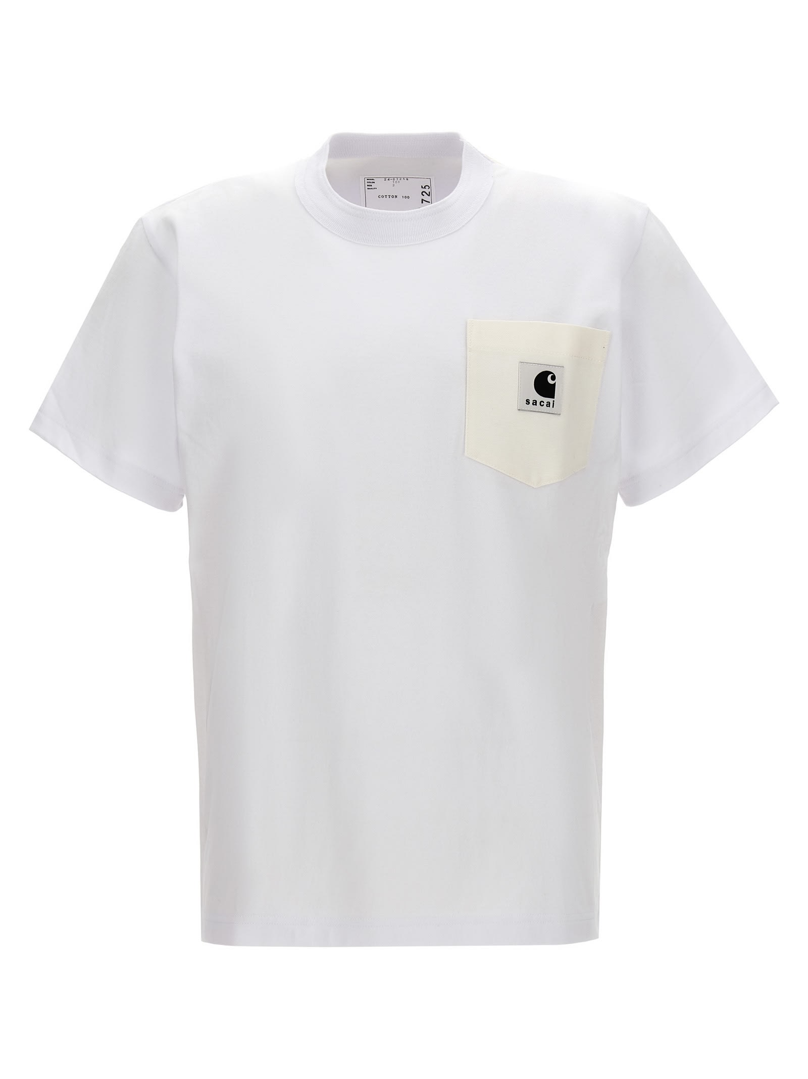 Shop Sacai T-shirt  X Carhartt Wip In White