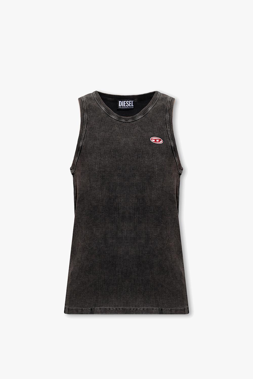 トップス DIESEL T-WISTY-G1 T-WISTY-G1 Man: Acid-wash tank top with logo patch | Diesel