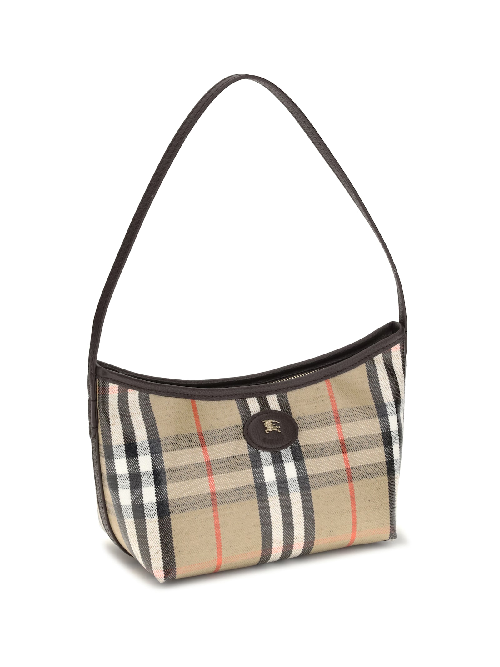 Burberry Womens Sand Mini Highlands Waxed-cotton Baguette Shoulder Bag In Multi