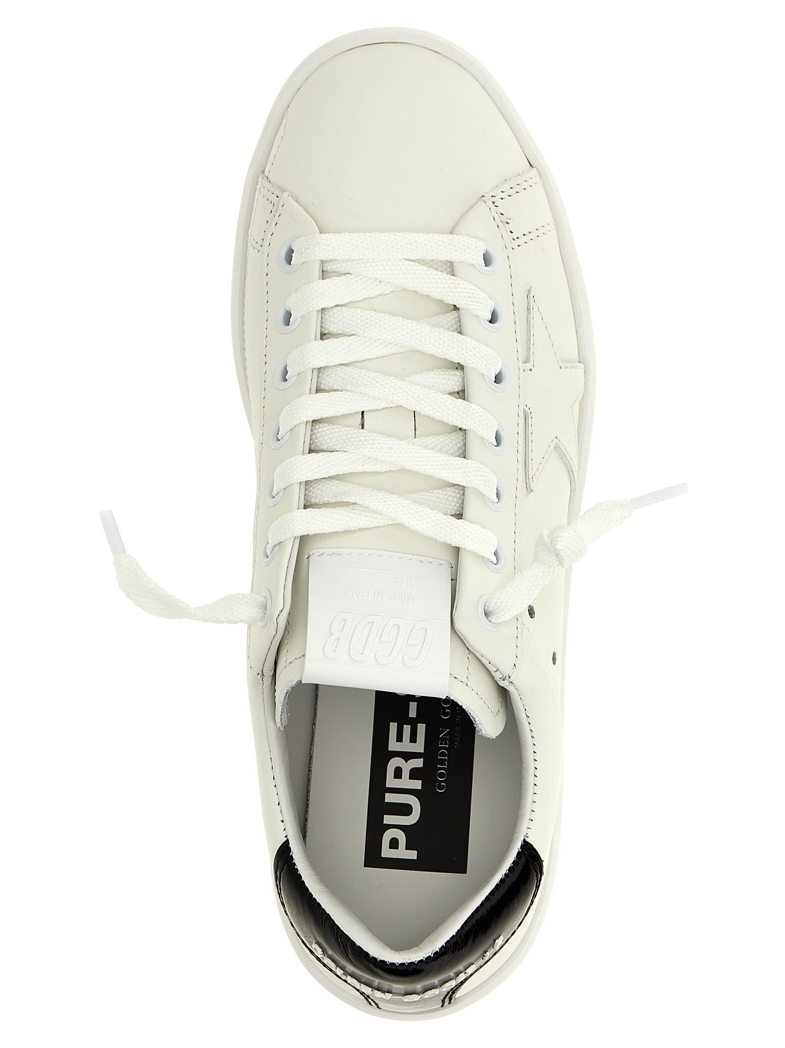 Golden Goose Deluxe Brand Contrasting Heel Sneakers With Logo Embellishments In White