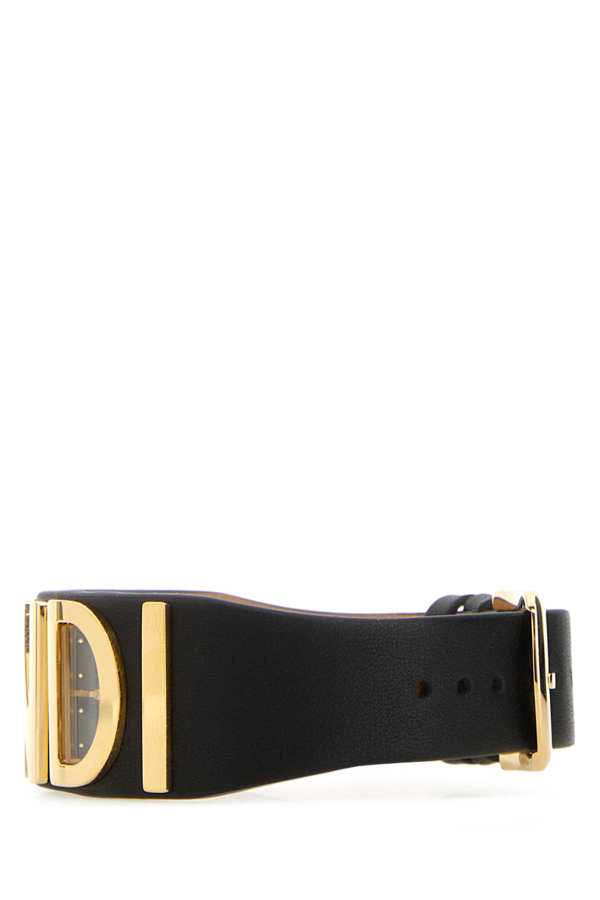 Shop Fendi Black Leather Graphy Watch In Neronero