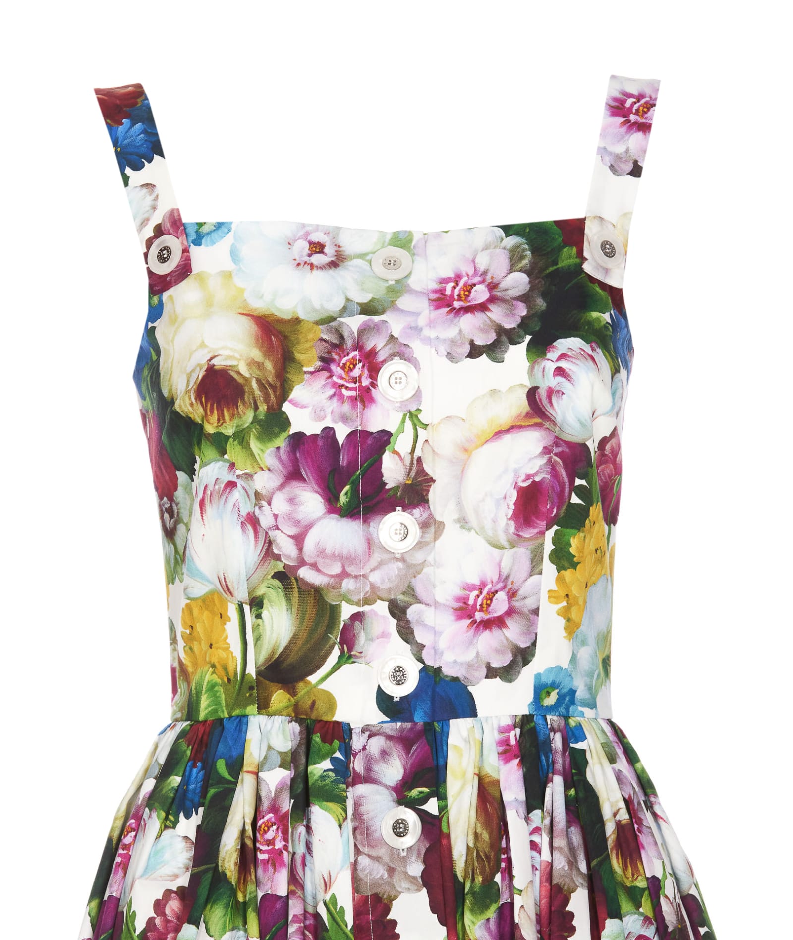 Shop Dolce & Gabbana Nocturnal Flower Corset Dress In Multicolour
