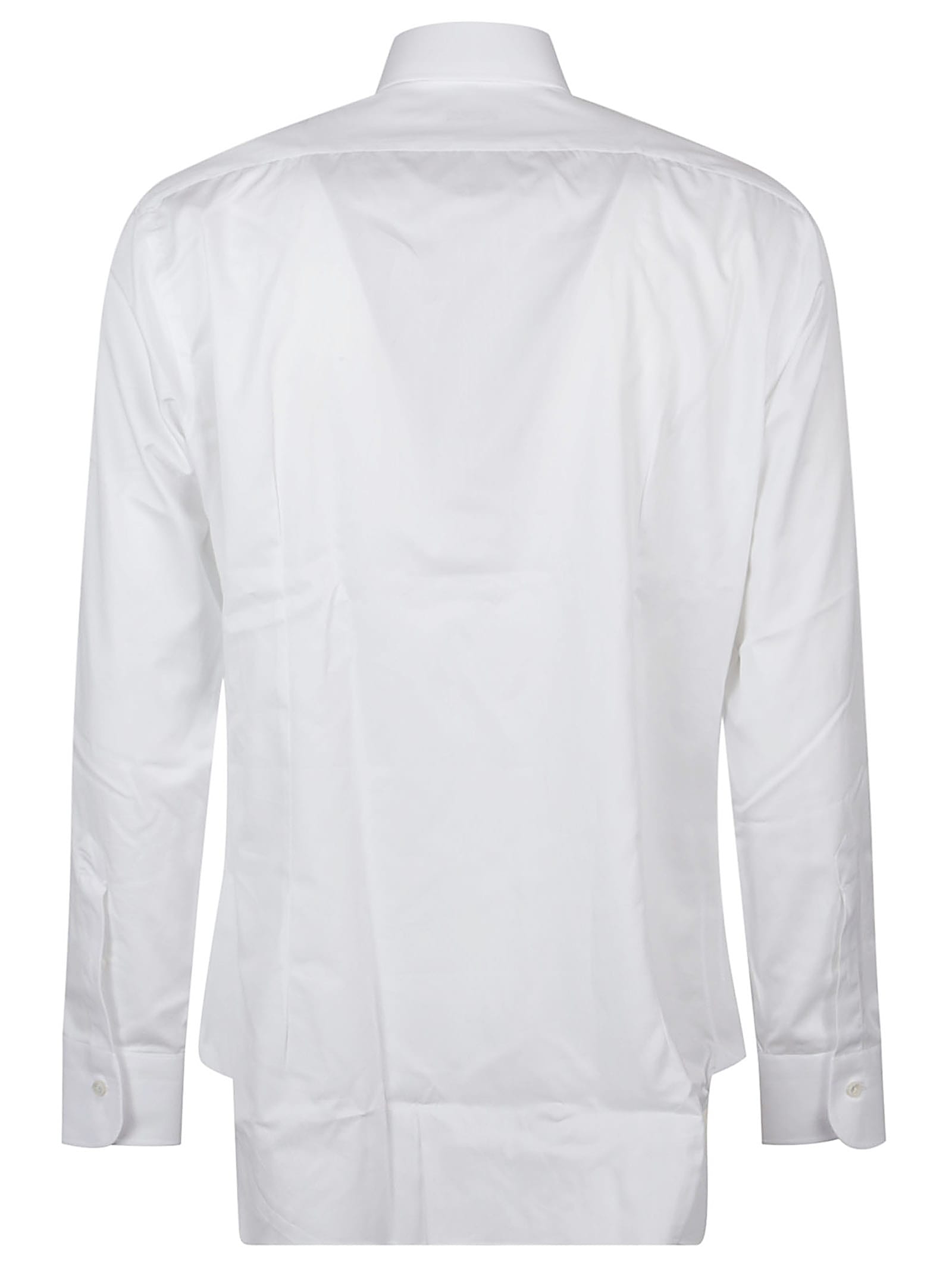 Shop Barba Napoli Long Sleeve Neck Shirt In Bianco