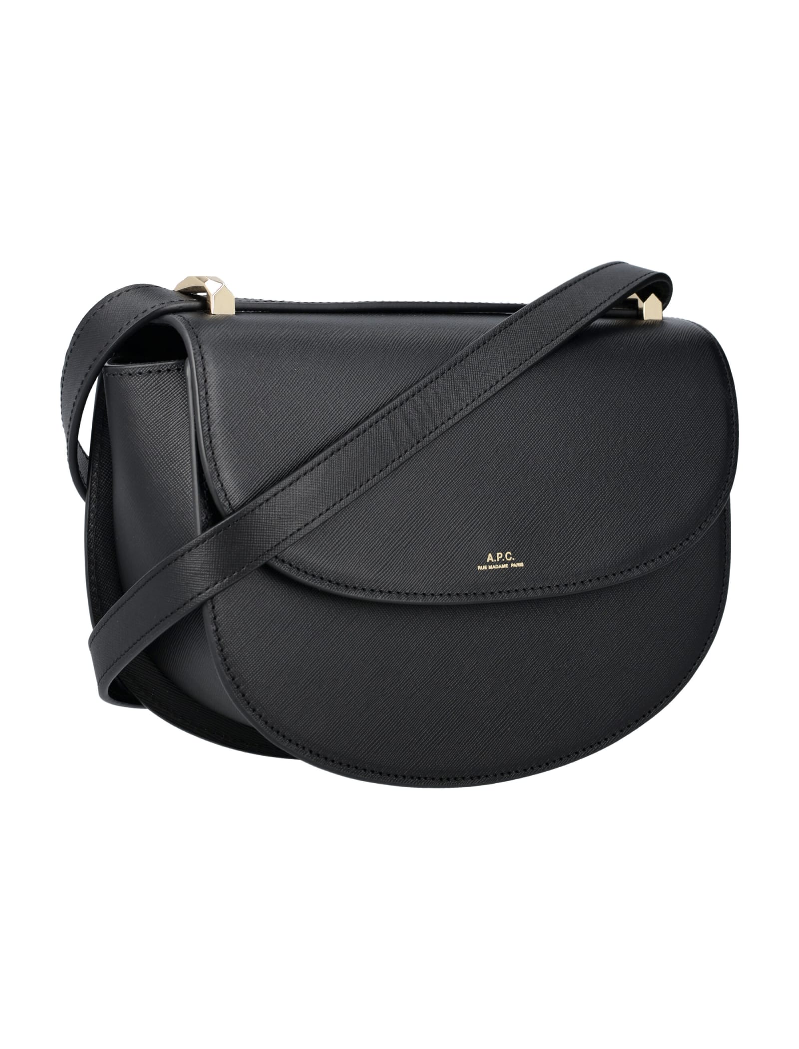 Shop Apc Genève Saffiano Bag In Black