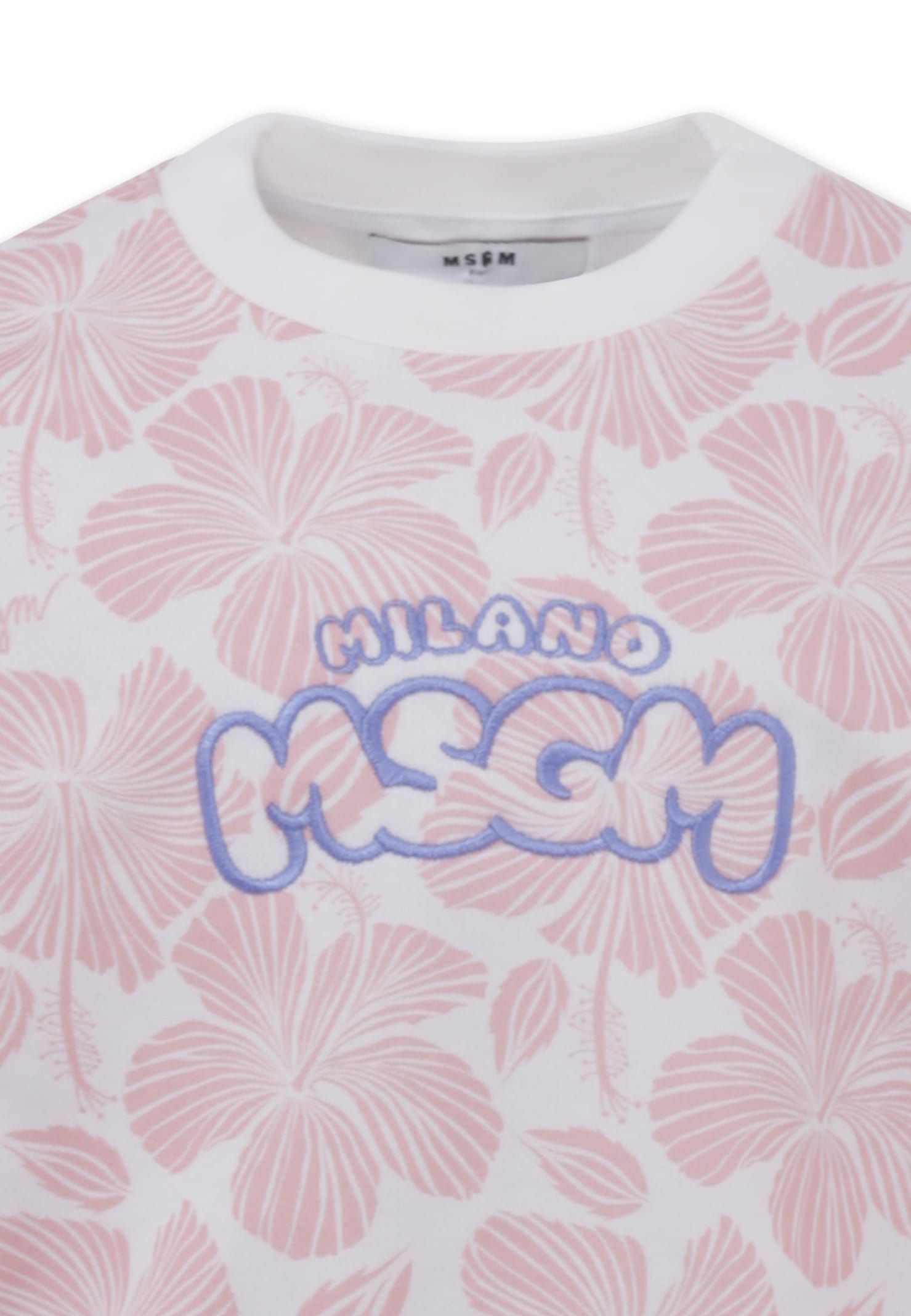 Msgm Floral-print Sweatshirt In Pink