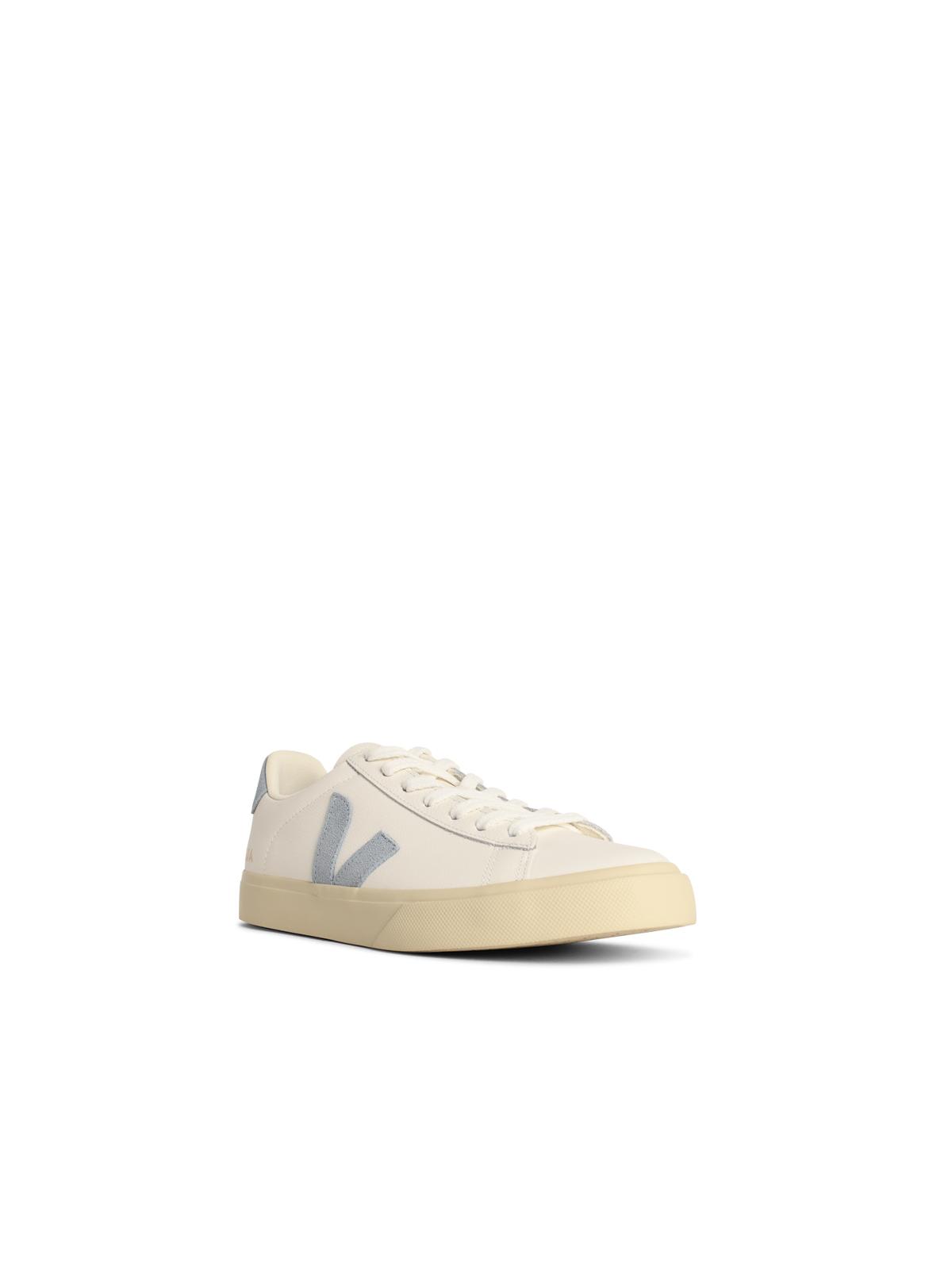 Veja Campo White And Light Blue Leather Sneakers In Multi