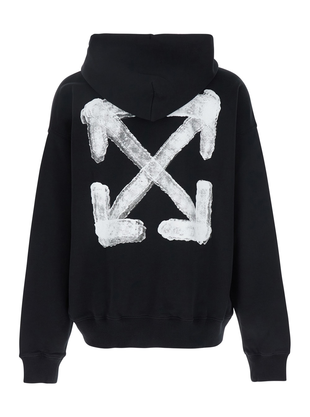 Shop Off-white Spray Arrow Skate Black Hoodie With Logo Lettering On The Front And Maxi Logo Print On The Rear In C