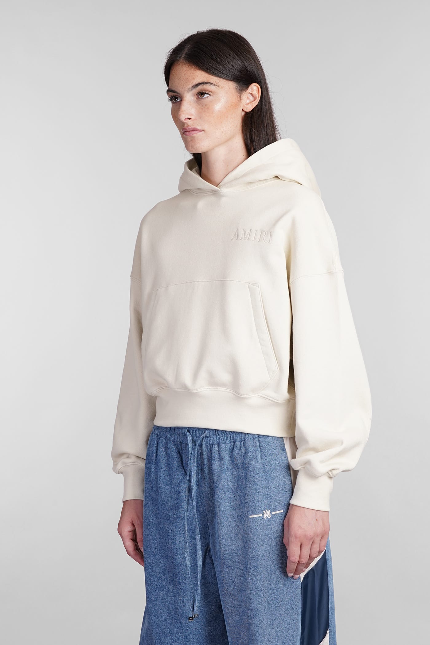 Shop Amiri Sweatshirt In Beige Cotton