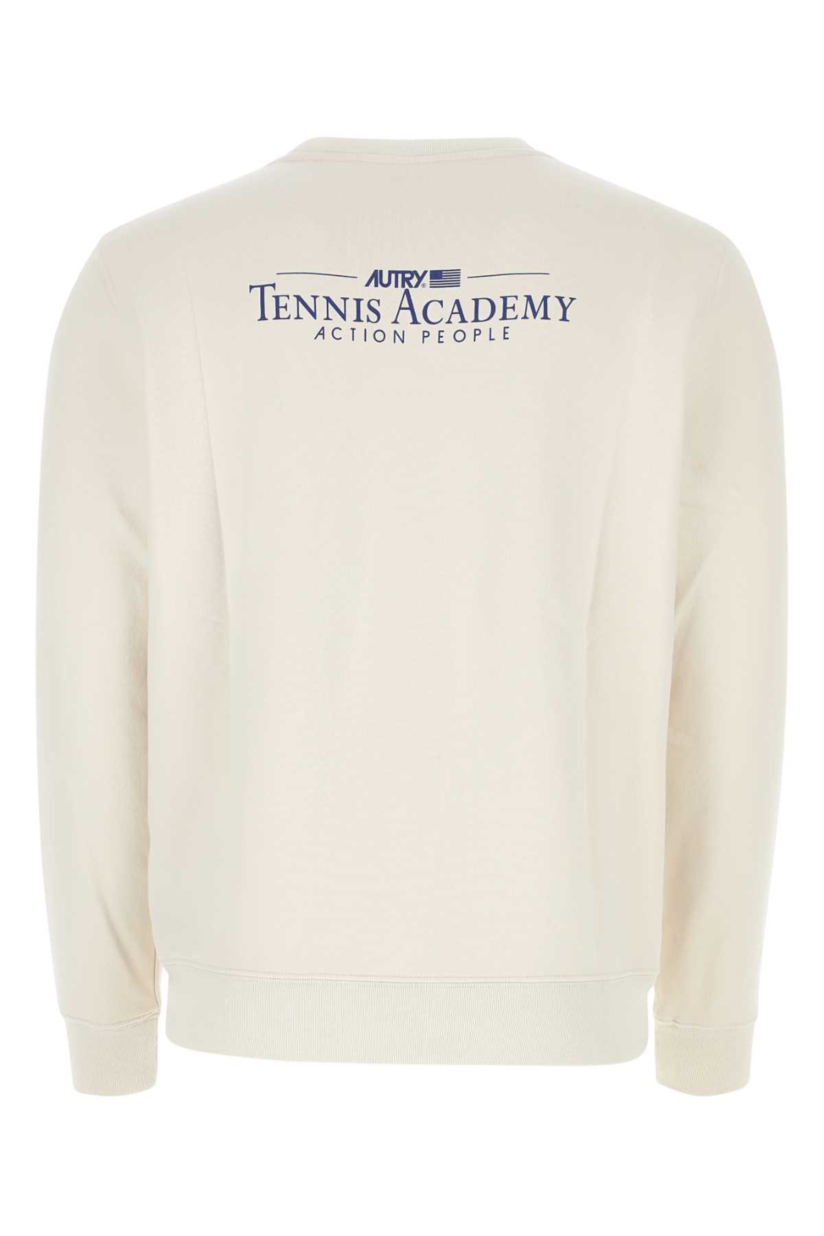 Shop Autry Ivory Cotton Sweatshirt In White