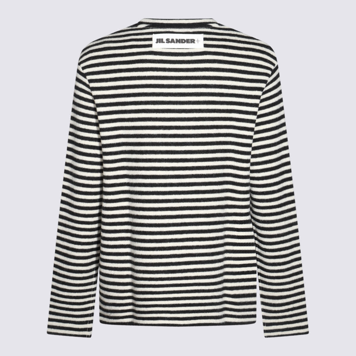 Shop Jil Sander White And Black Wool Knitwear