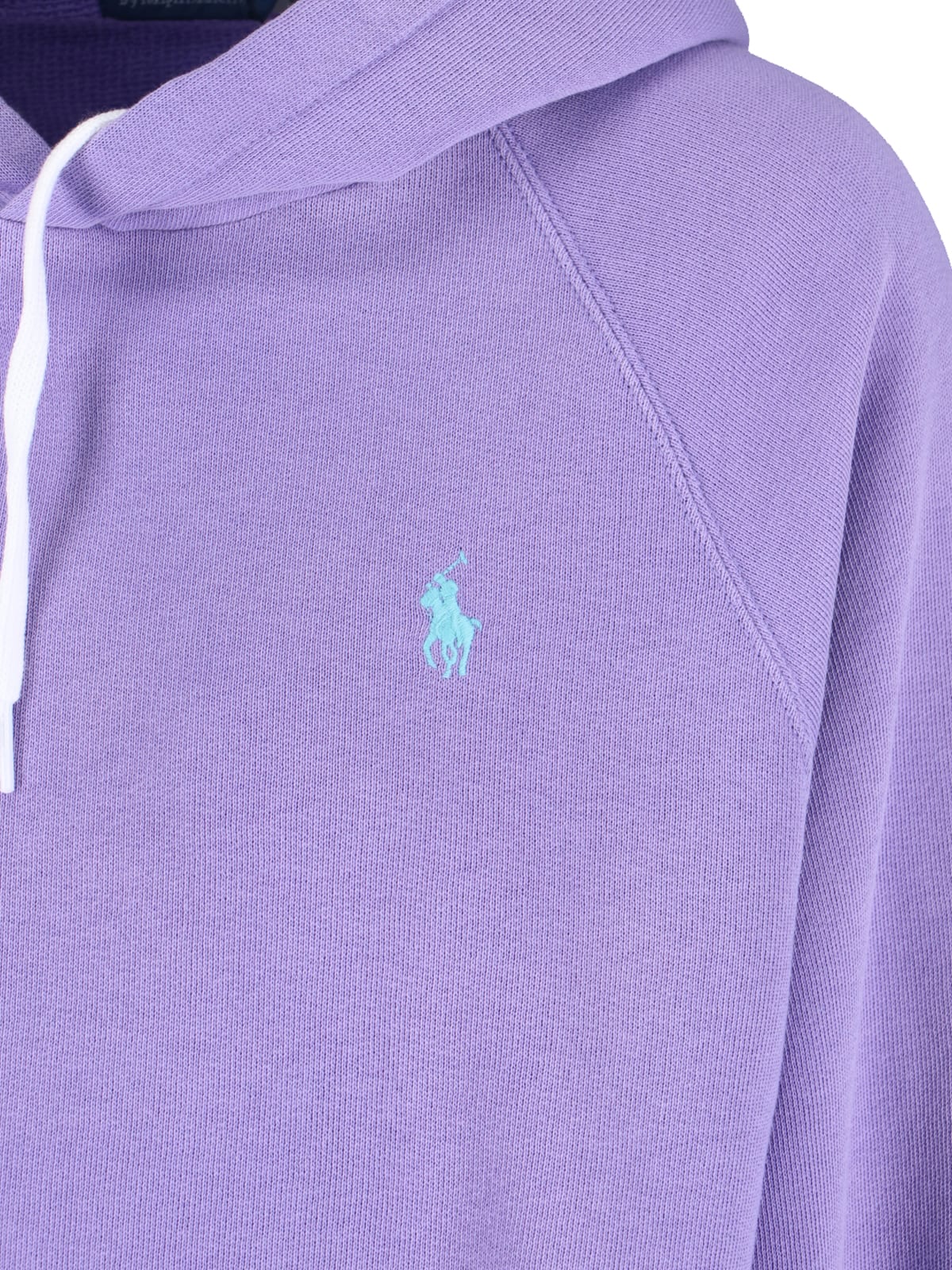Ralph Lauren Logo Hoodie In Purple