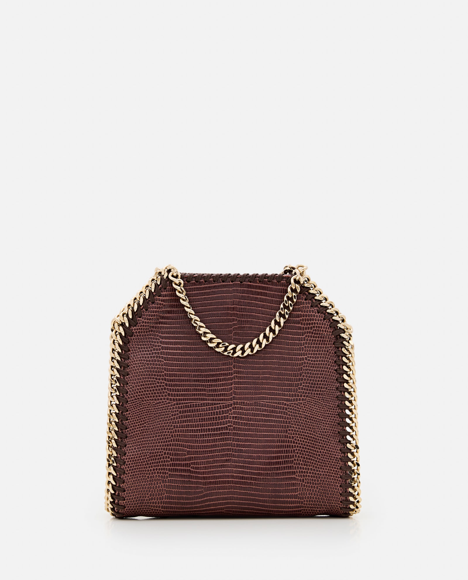 Shop Stella Mccartney Tiny Embossed Mat Tote In Chocolate Brown