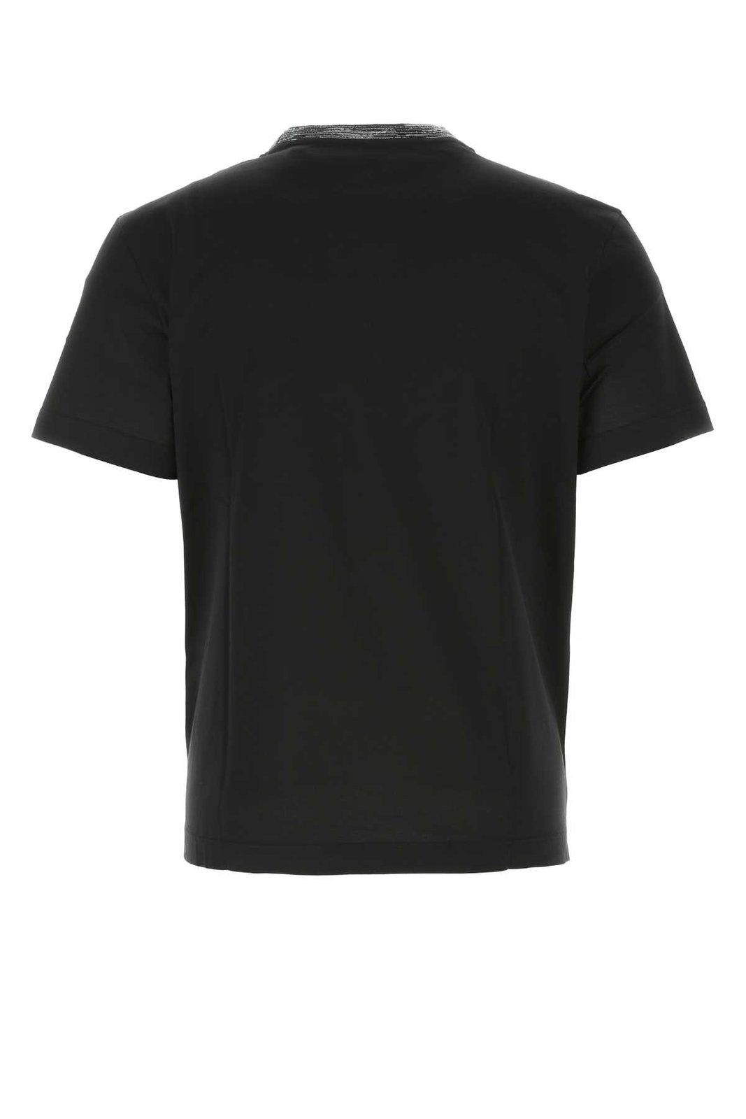 Shop Missoni Logo-embroidered Crewneck T-shirt In Black