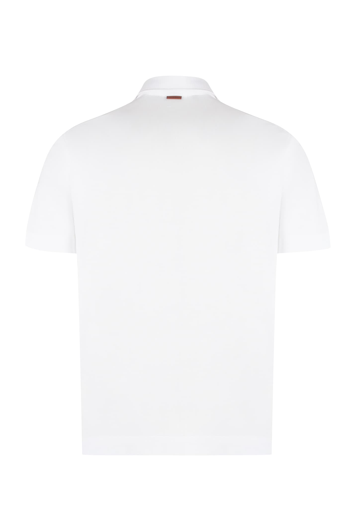 Shop Zegna Short Sleeve Cotton Pique Polo Shirt In White