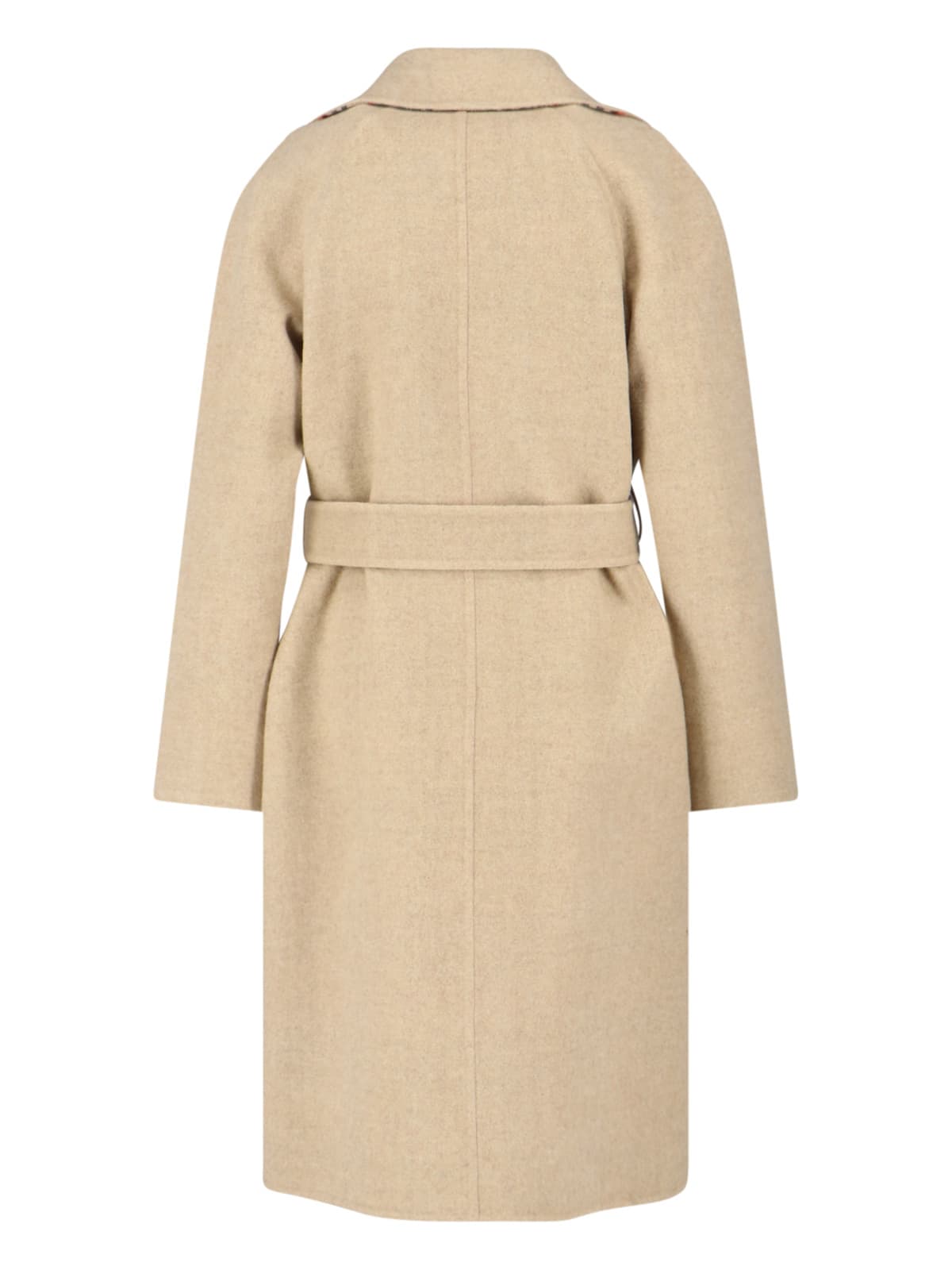 Burberry Women Reversible Wool Robe Coat In Brown