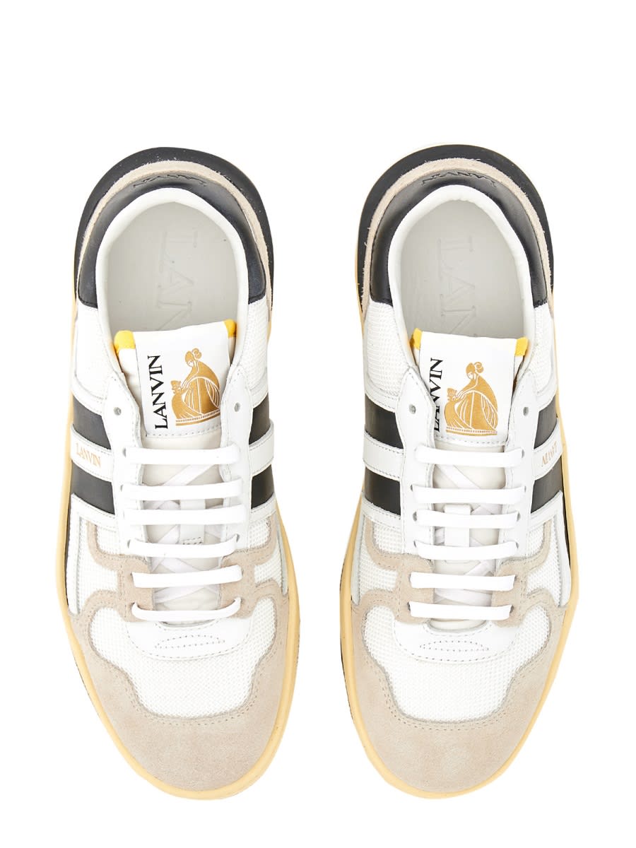 Shop Lanvin Mesh, Suede And Nappa Leather Sneaker In White
