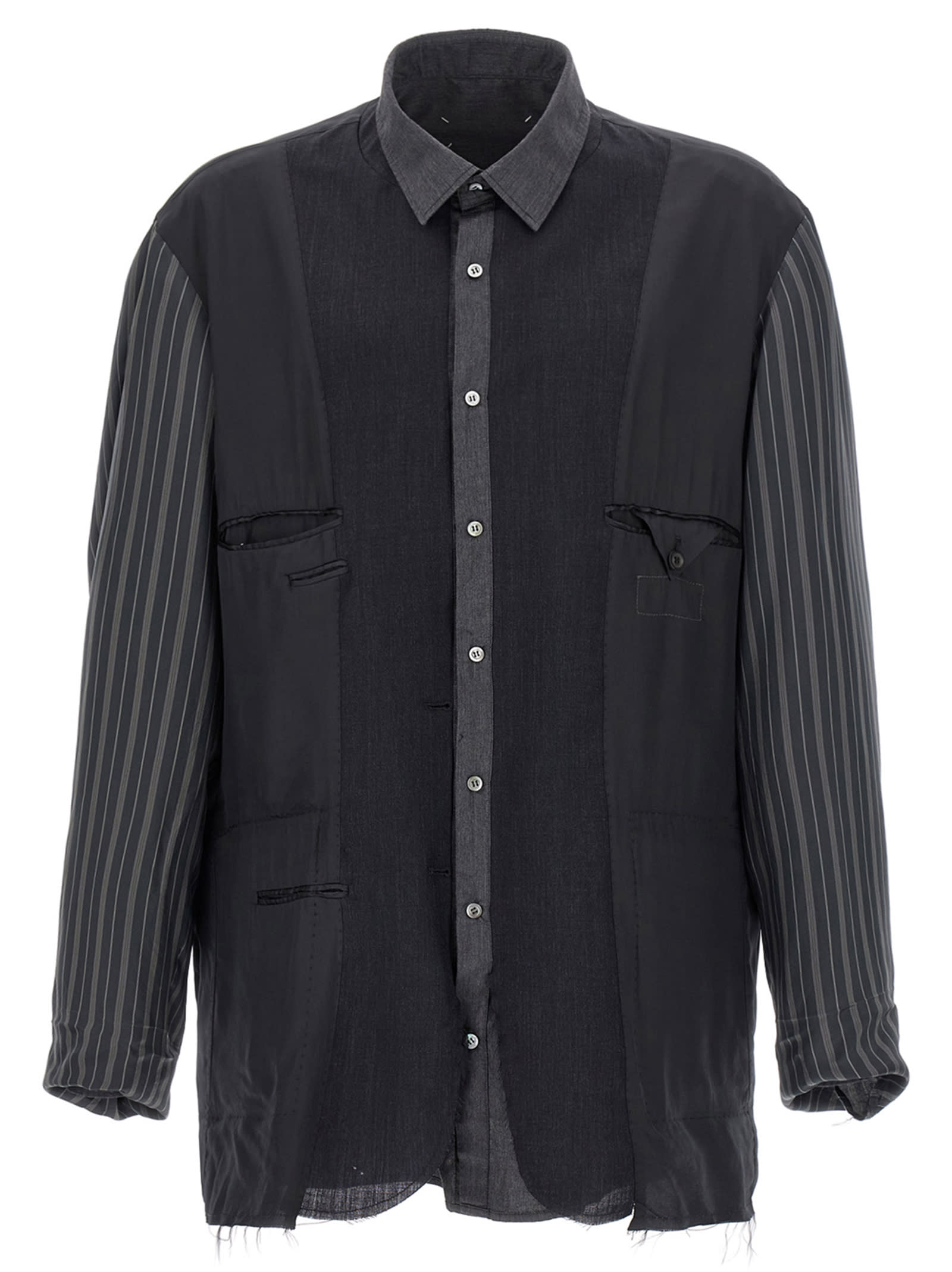 Maison Margiela Patchwork Reversible Jacket Casual Jackets And Parka Gray