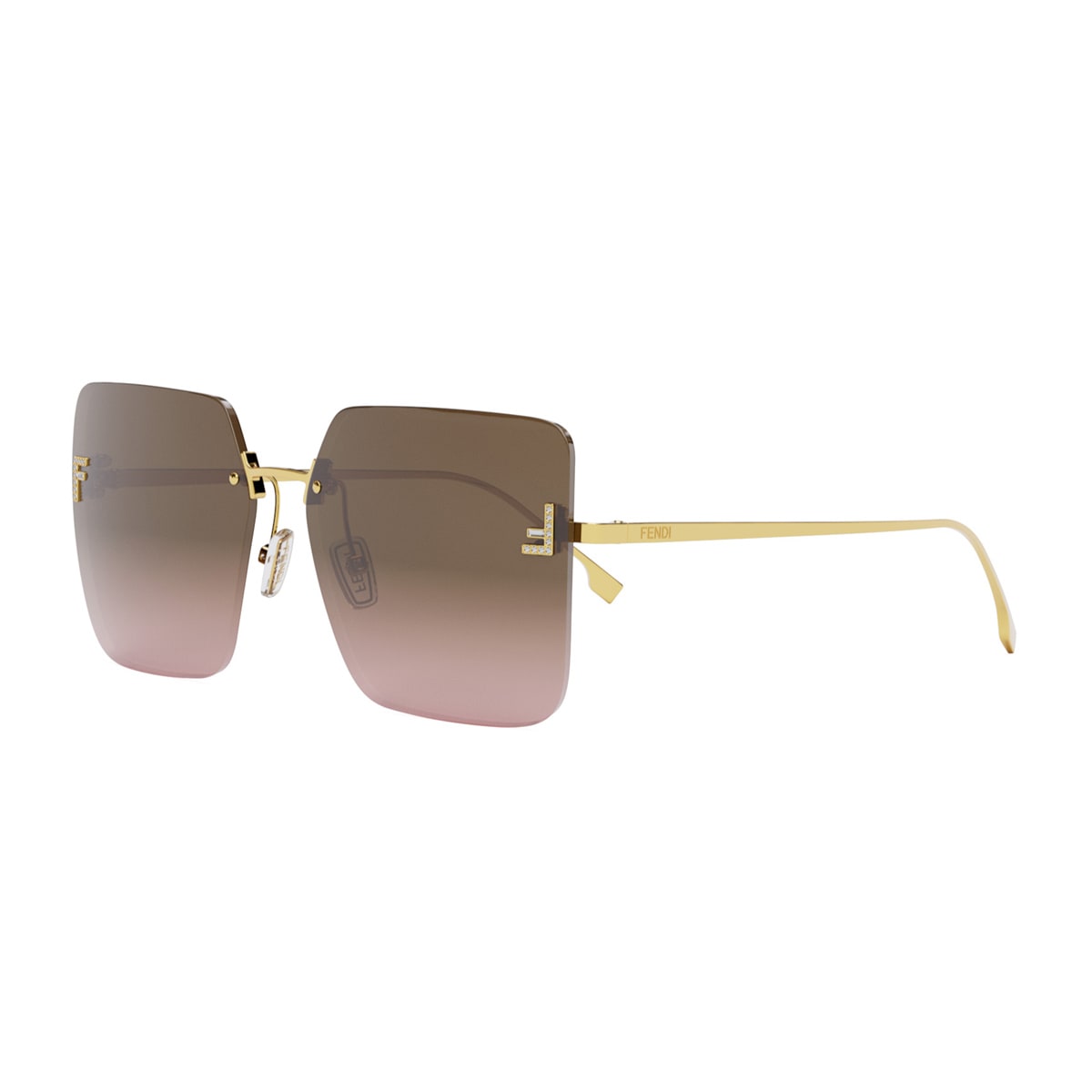 Fendi First Crystal Sunglasses In Gold