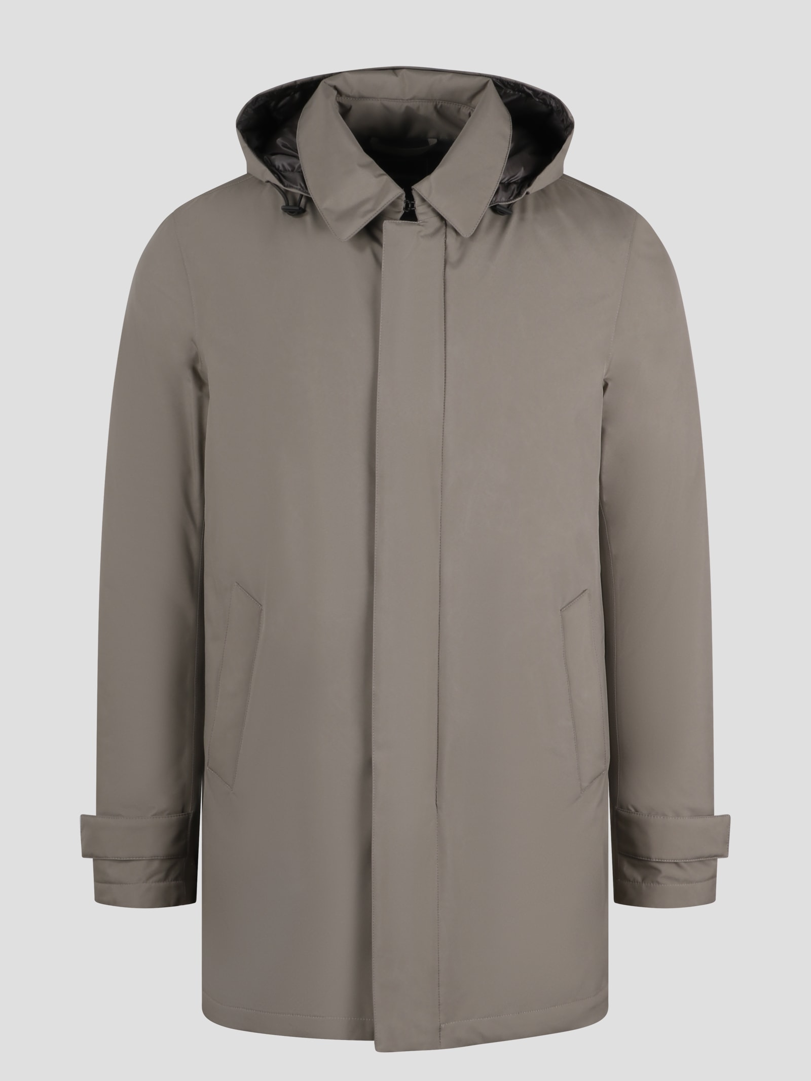 Herno Laminar Hooded Trench Coat In Nude & Neutrals | ModeSens