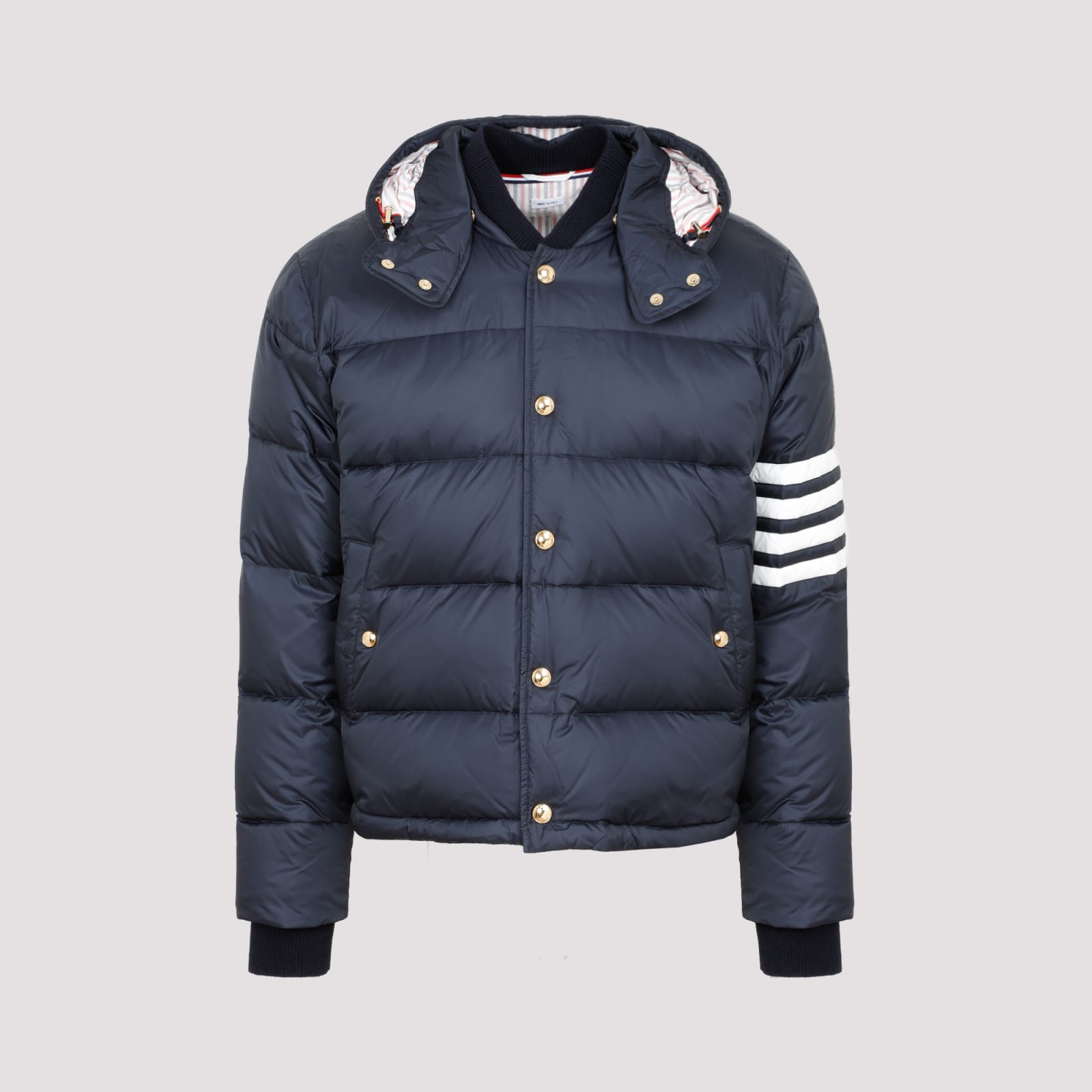 Shop Thom Browne Detachable Hood Bomber Jacket In Navy