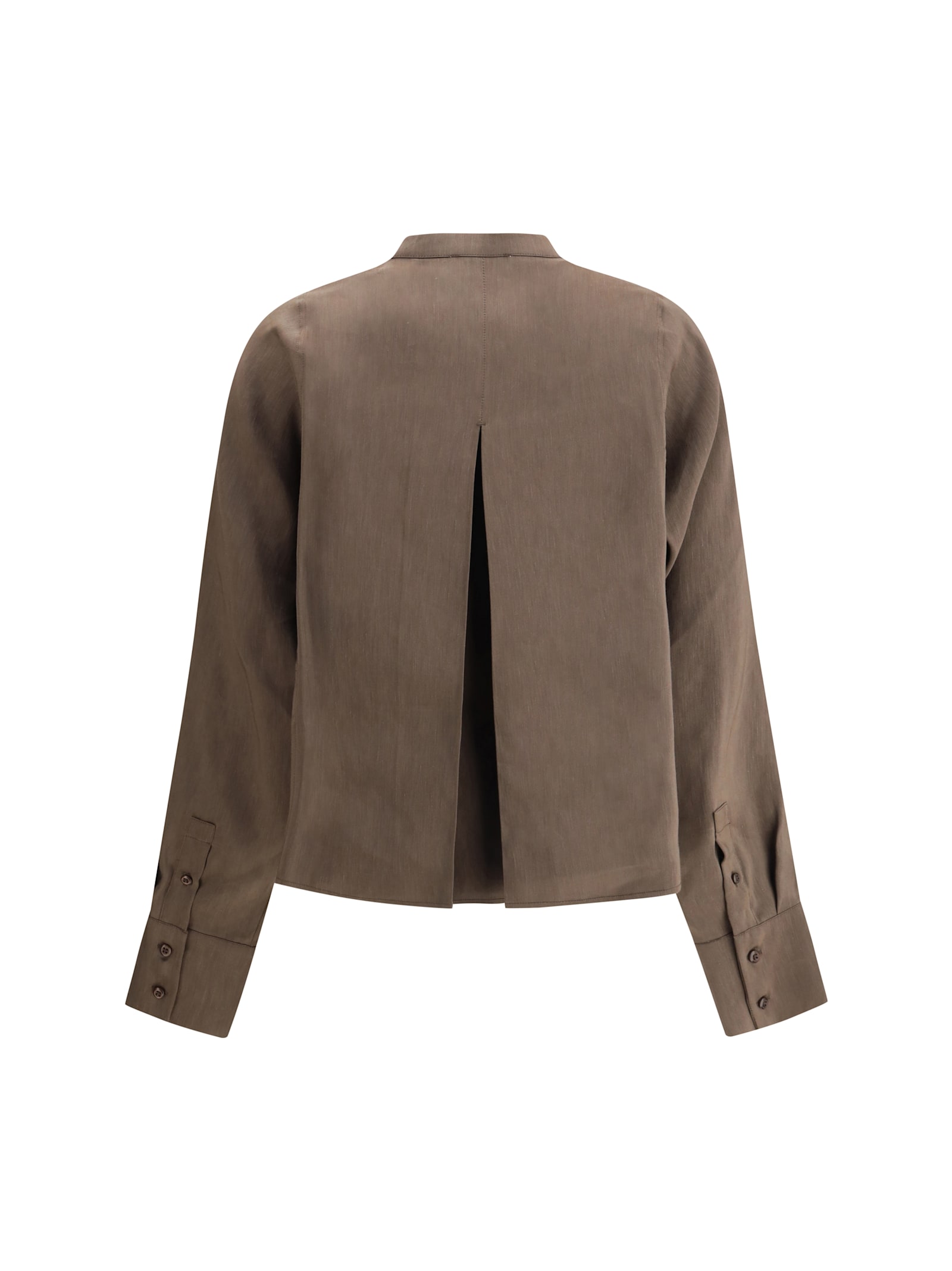 Shop Loulou Studio Siara Shirt In Deep Taupe
