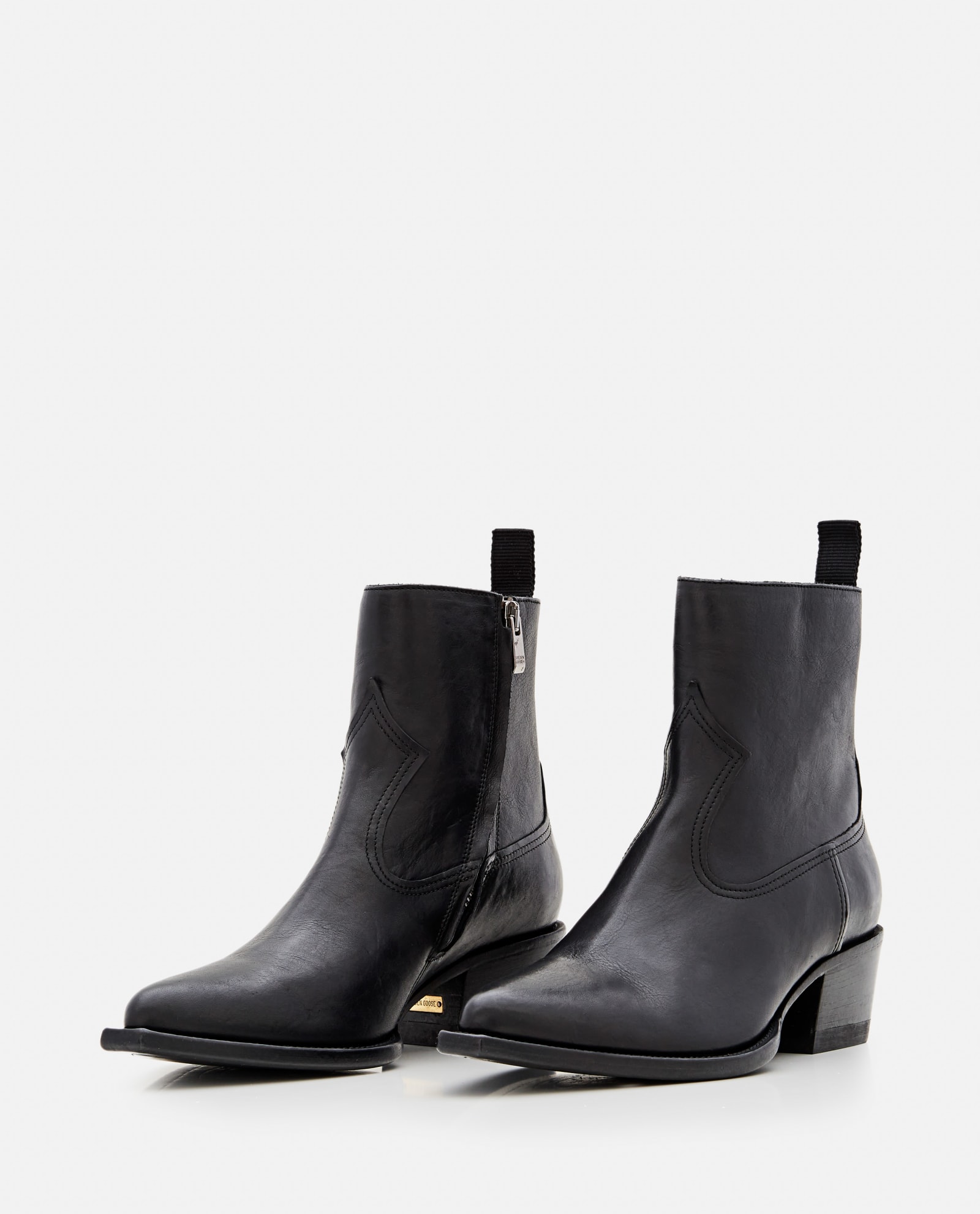 Shop Golden Goose Debbie Leather Boots In Black