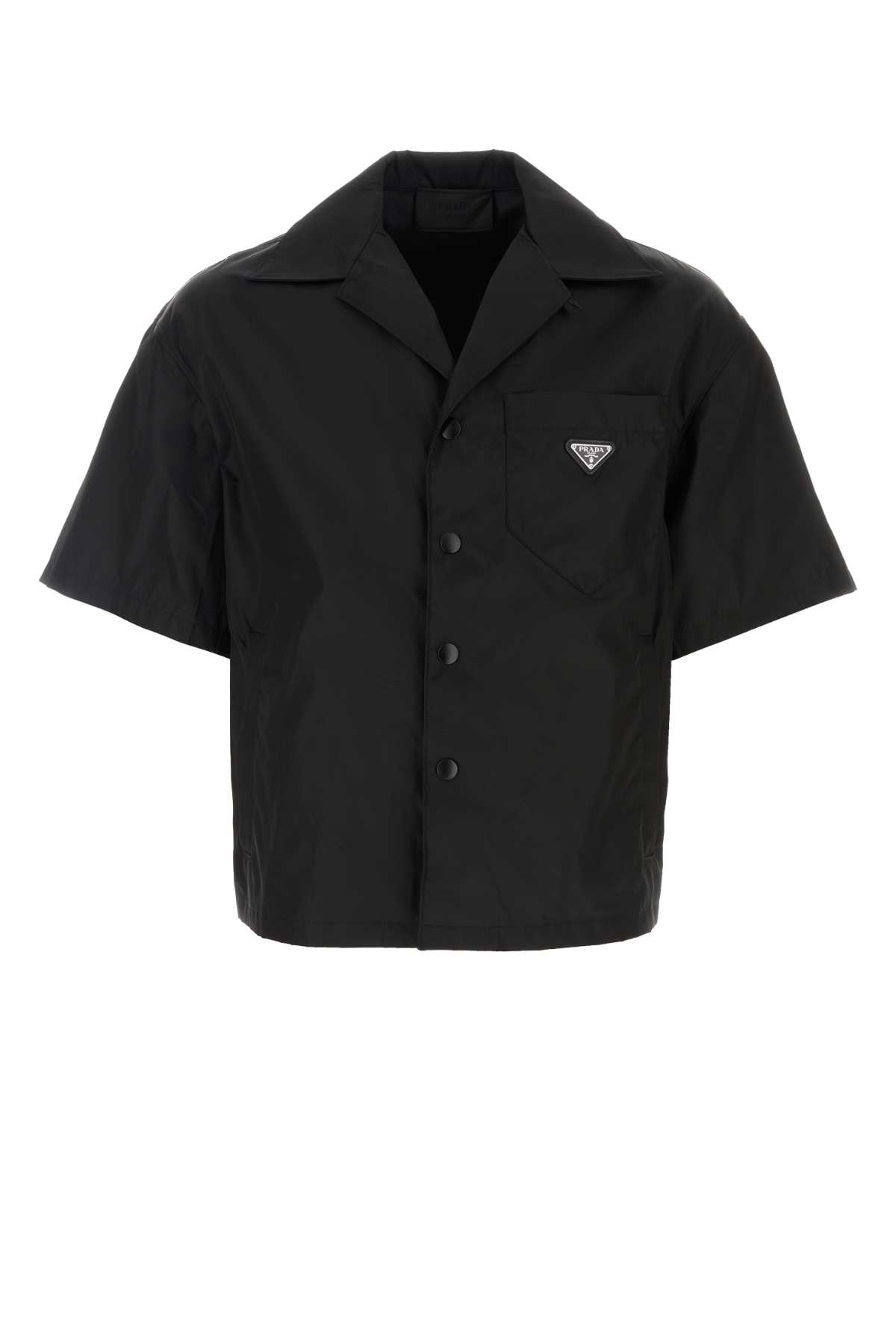 Prada Black Re-nylon Shirt In Nero