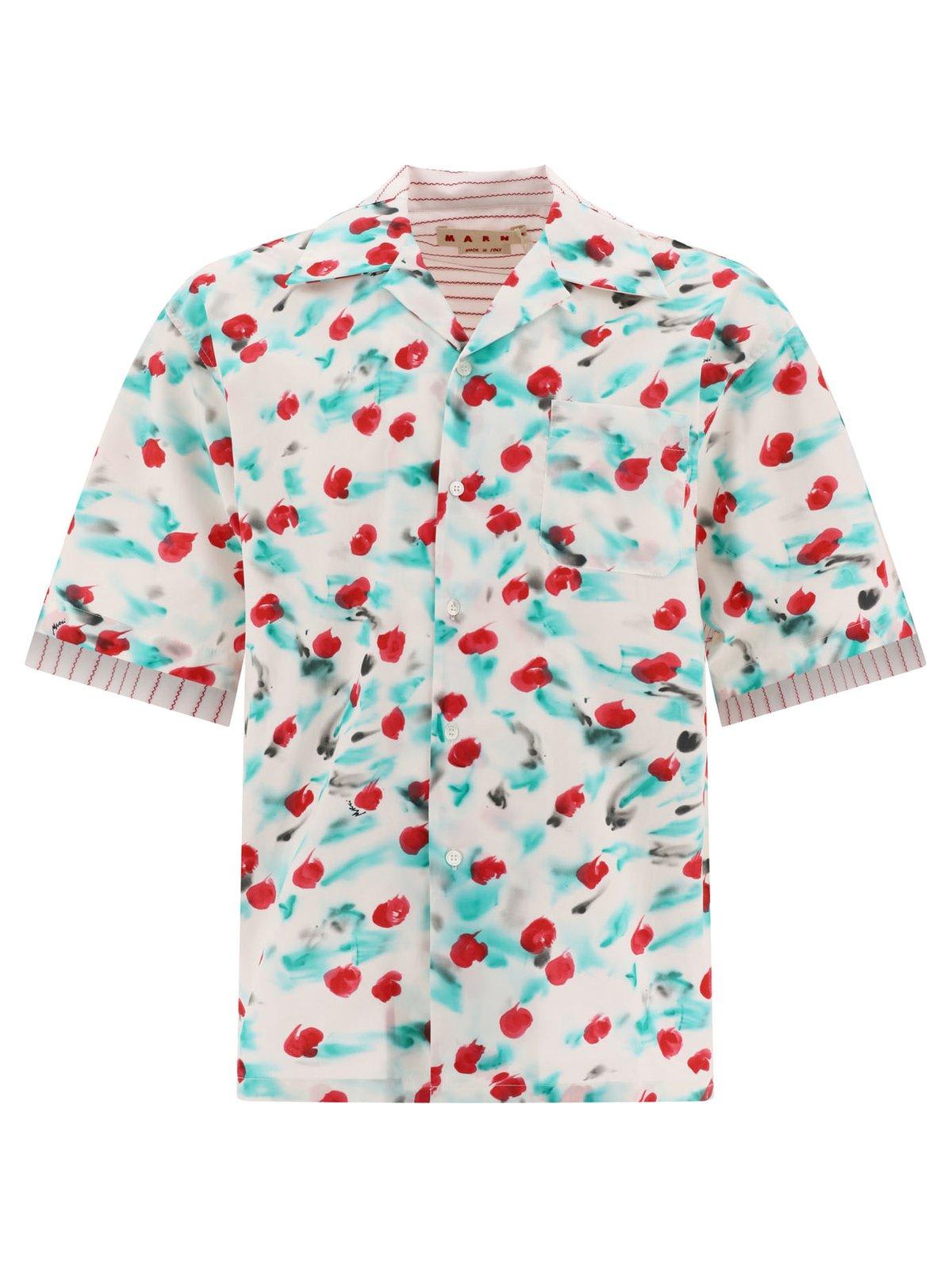 Shop Marni Short-sleeved Mix Printed Panelled Shirt In Multicolor