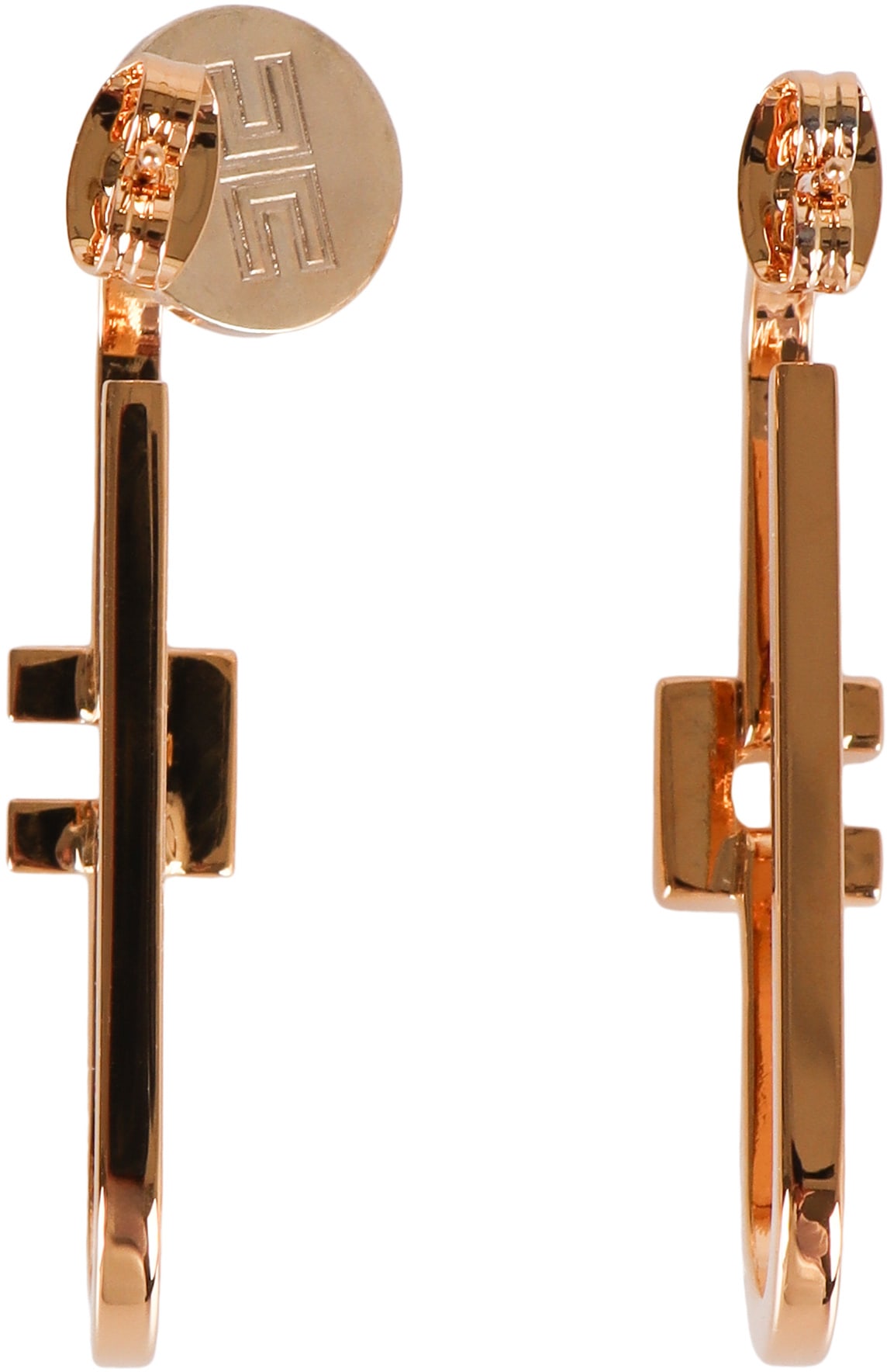 Shop Elisabetta Franchi Logoed Earrings In Gold