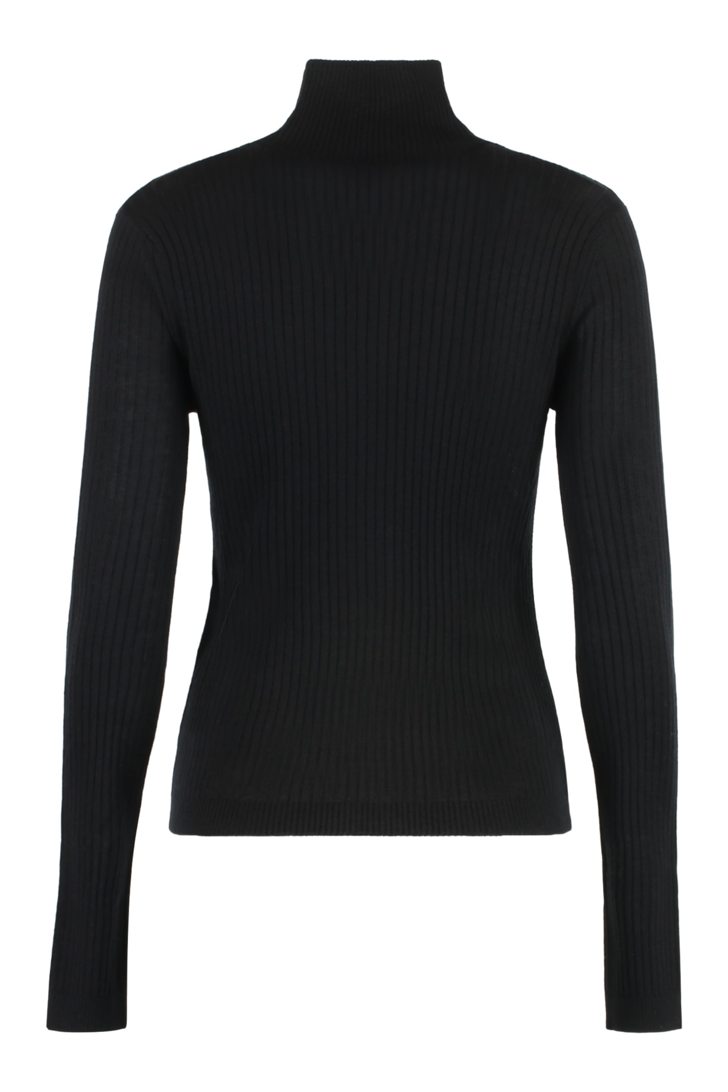 Shop Max Mara Sax Ribbed Turtleneck Sweater In Black