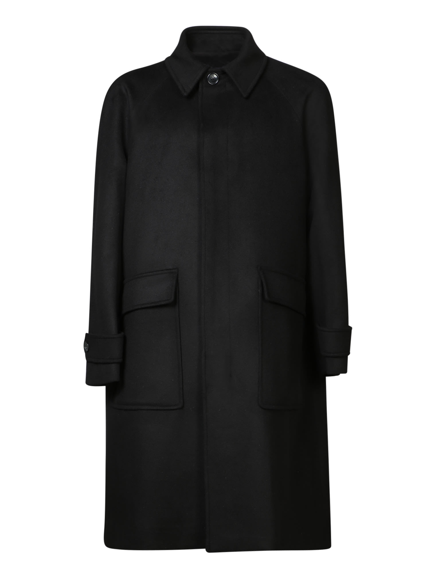 Raglan Wool-cashmere Black Coat