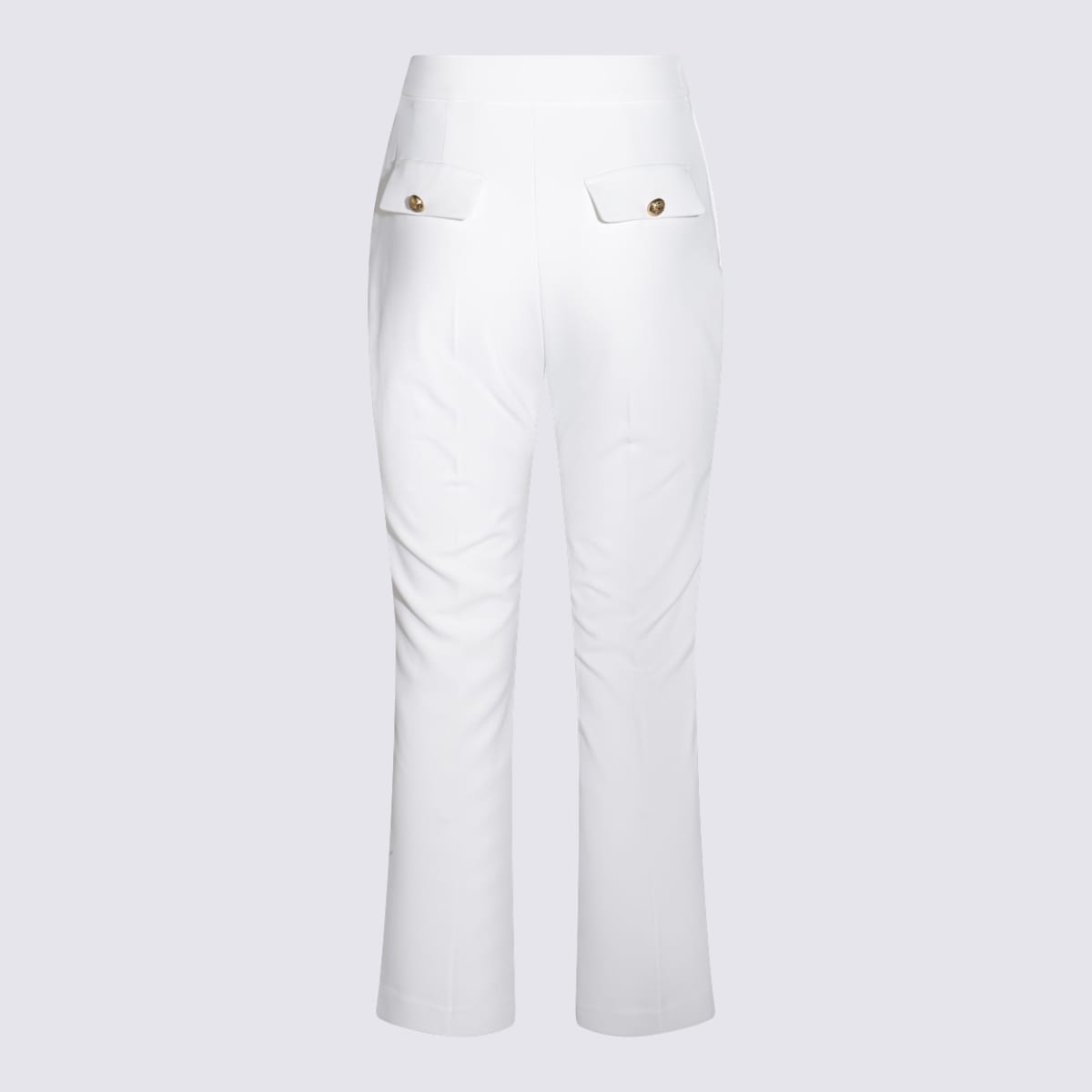 Elisabetta Franchi Trousers Featuring Back Pockets And High Waist In White