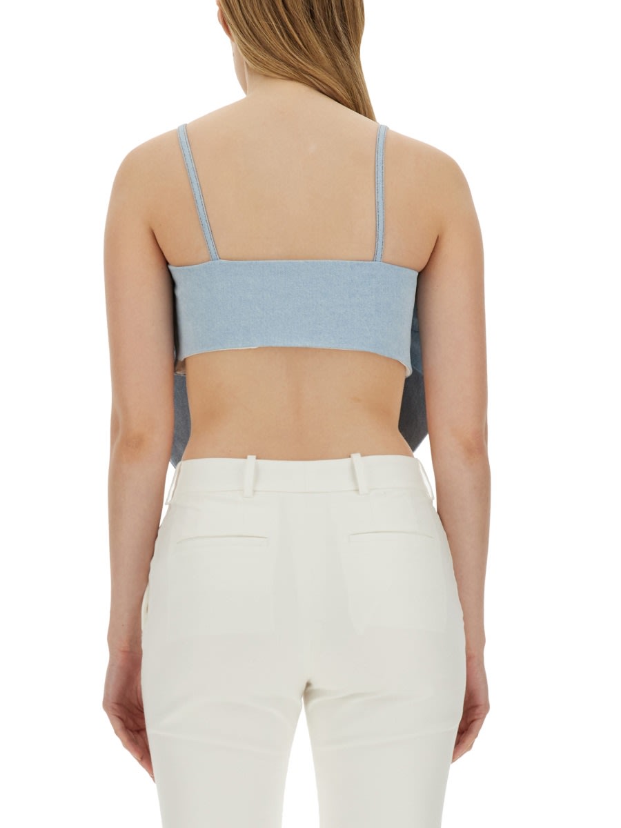 Shop Nina Ricci Top With Bow In Light Blue