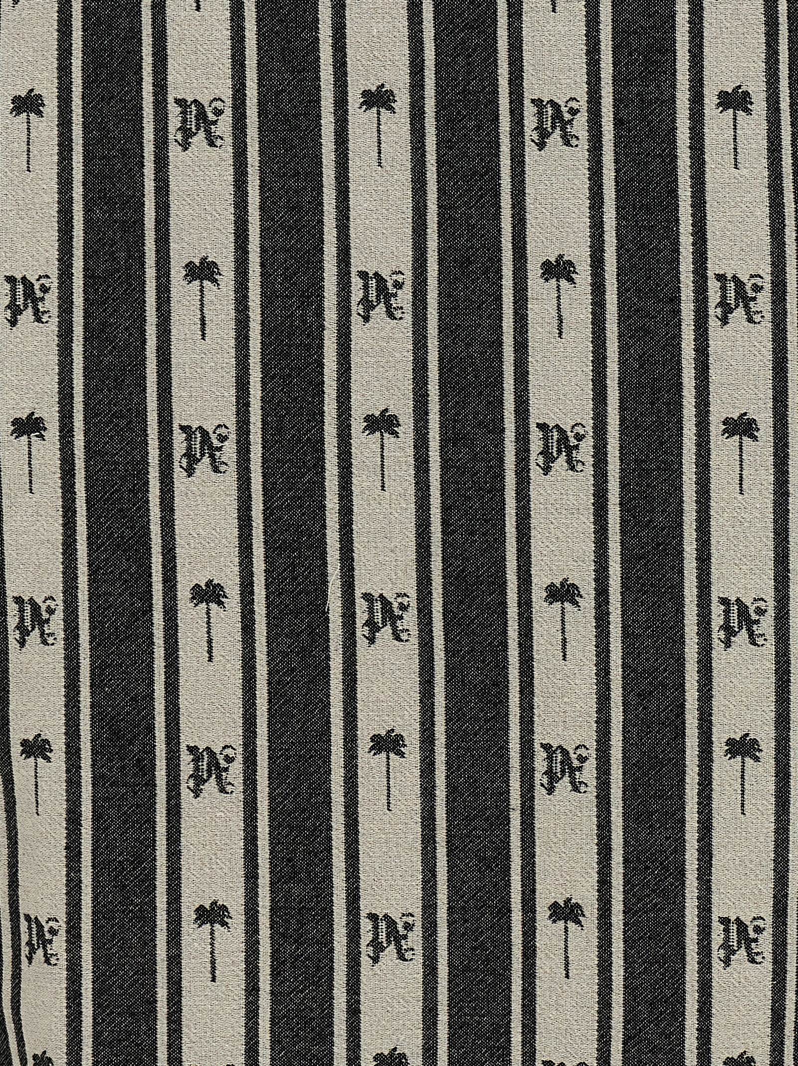 Shop Palm Angels Metal Frame Stripes Overshirt In Black/white