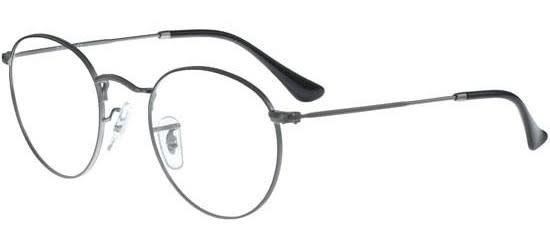 Shop Ray Ban Round Metal Rx 3447v Glasses In Argento