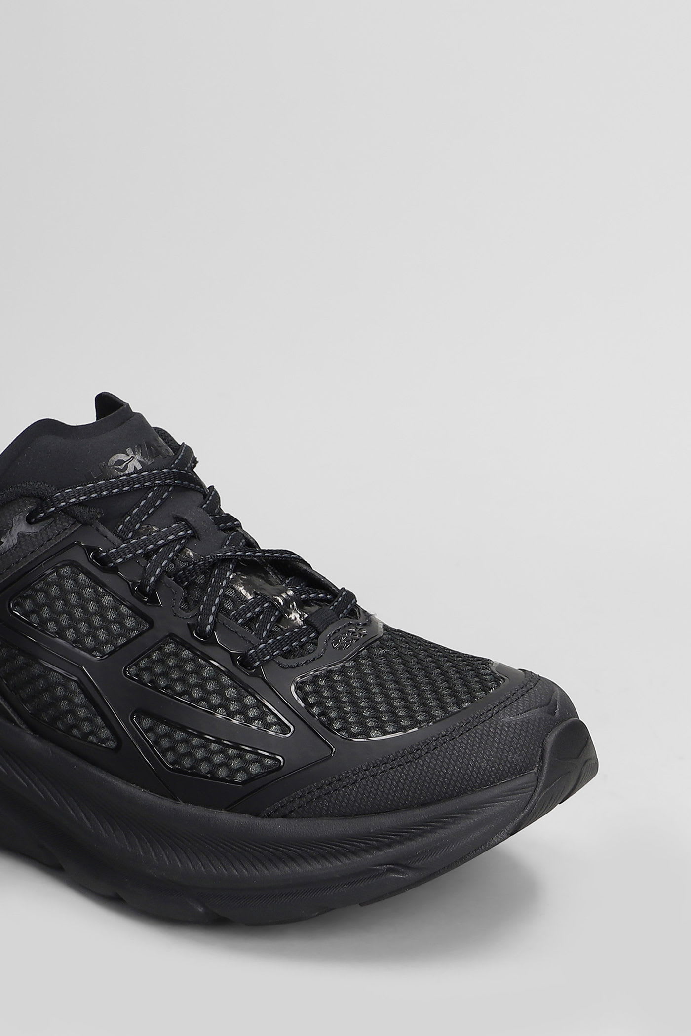 Hoka Clifton One9 Rubber-trimmed Mesh Sneakers In Black