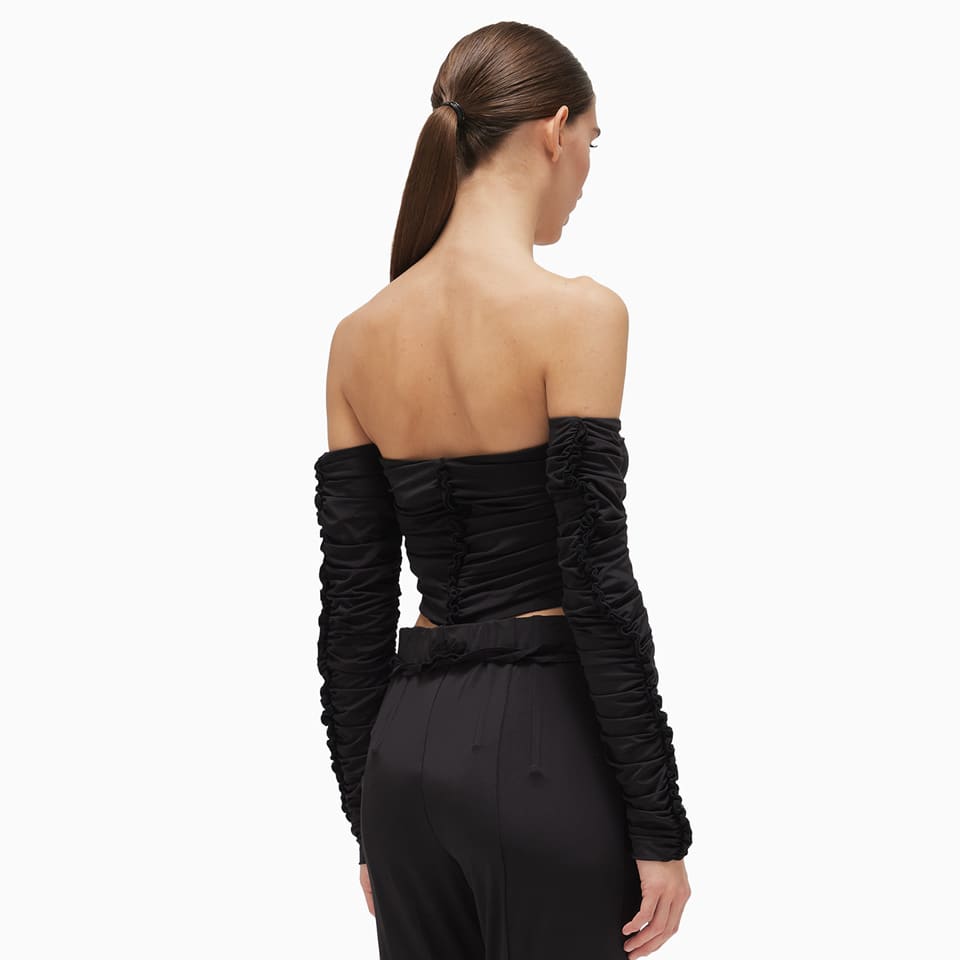 Shop Rotate Birger Christensen Rotate Slinky Top In Nero