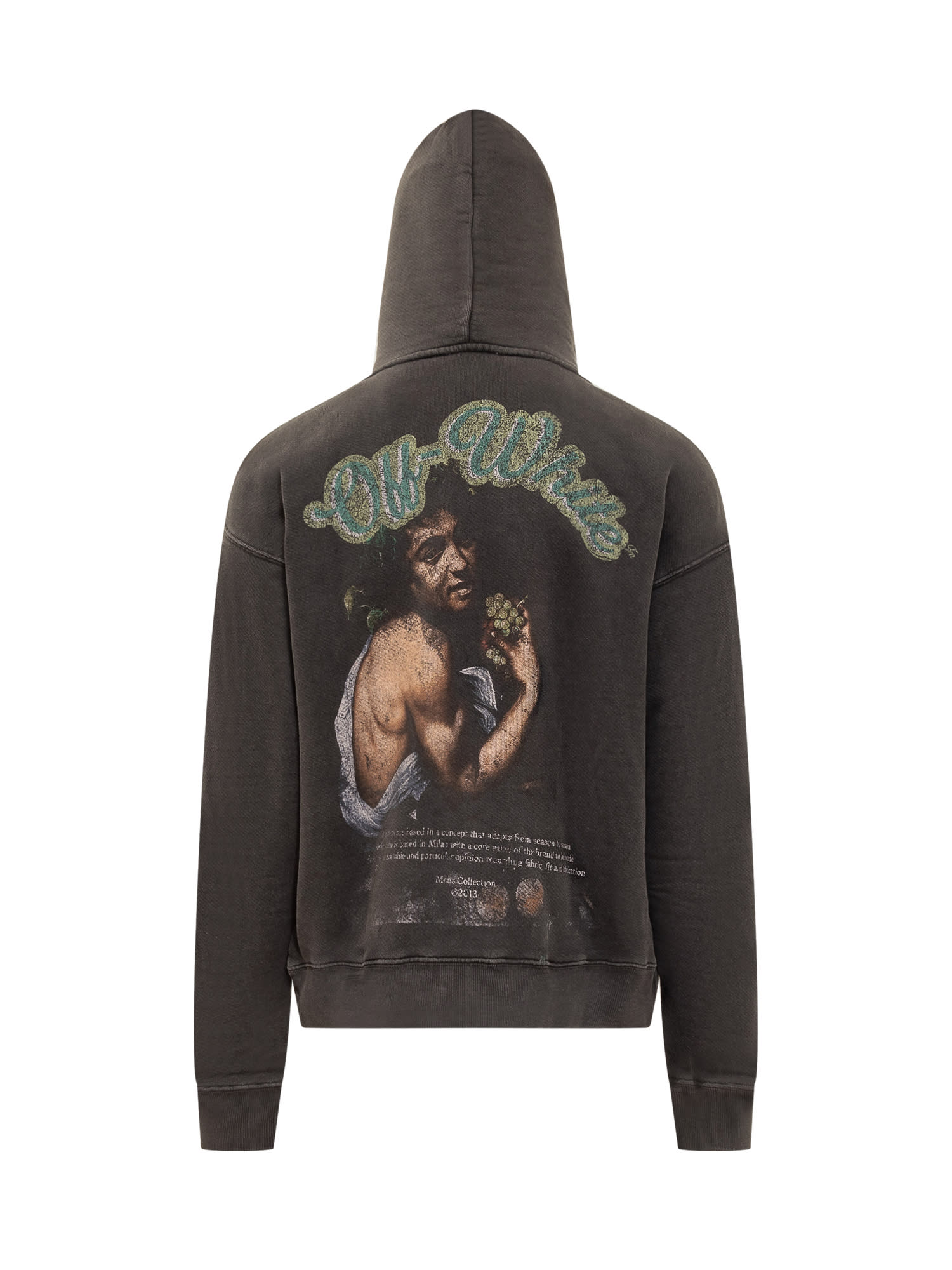 Shop Off-white Hoodie With Bacchus Print In Black College