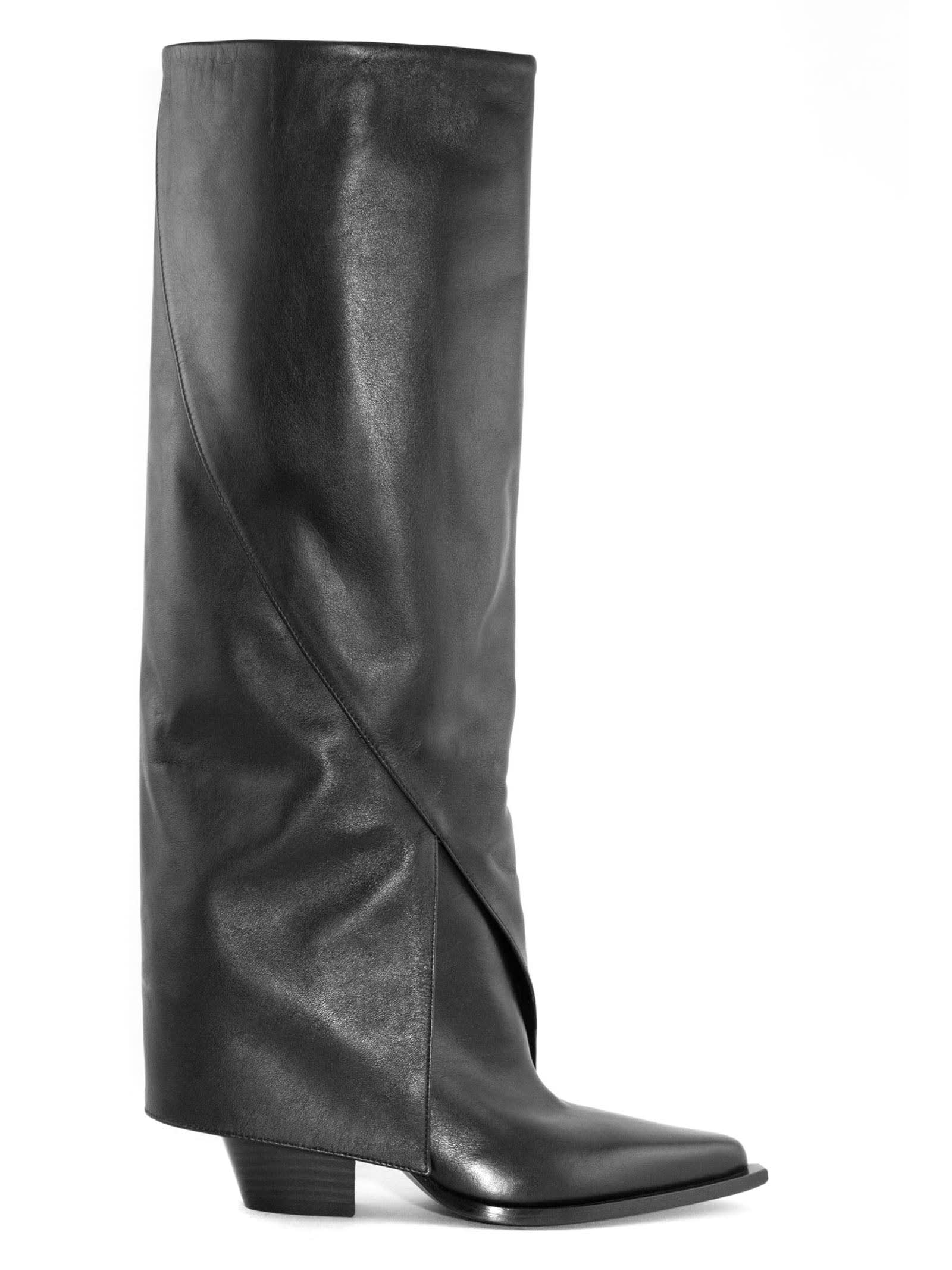 Elena Iachi Black Leather High Boot