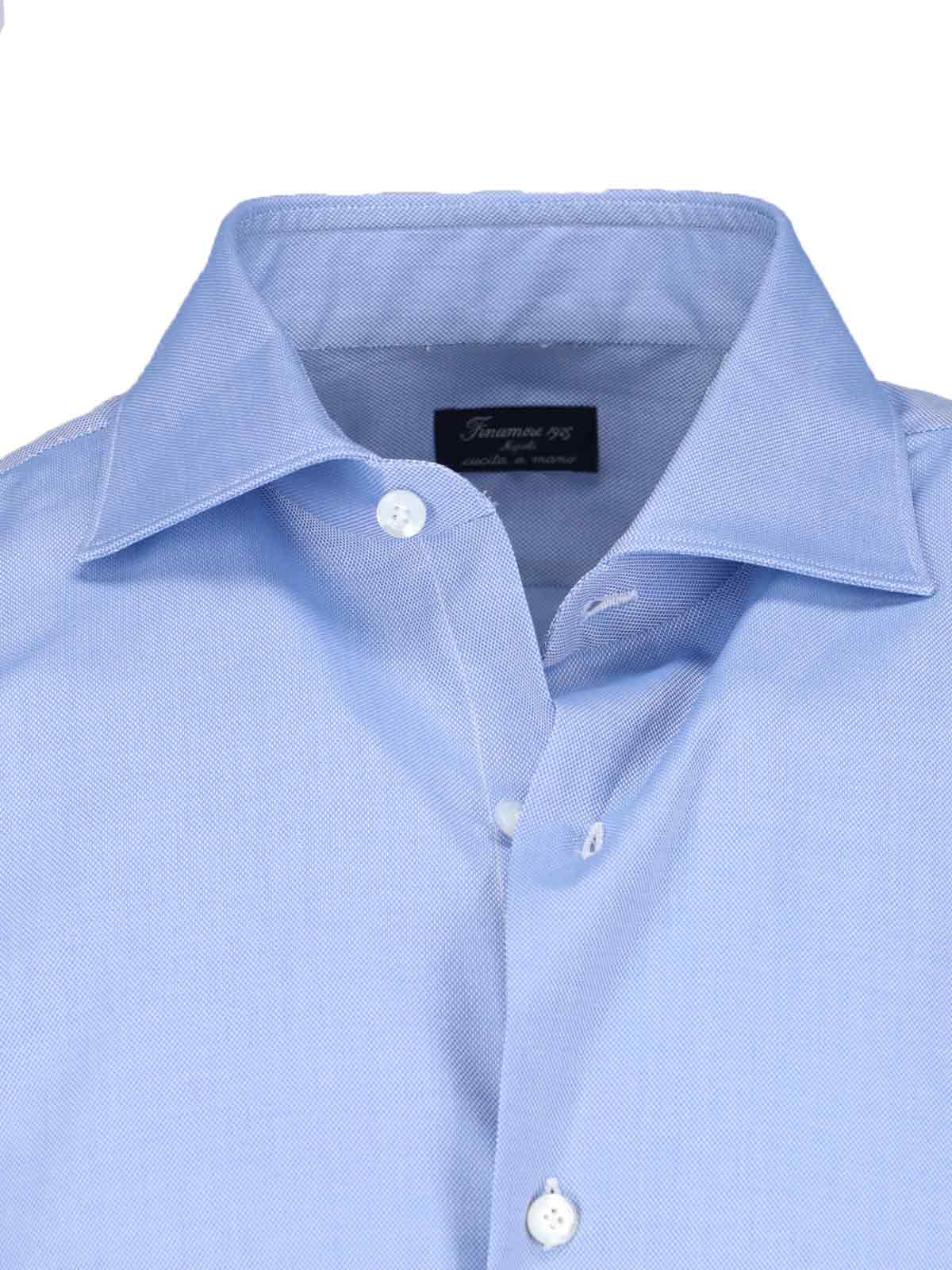 Shop Finamore Classic Shirt In Light Blue