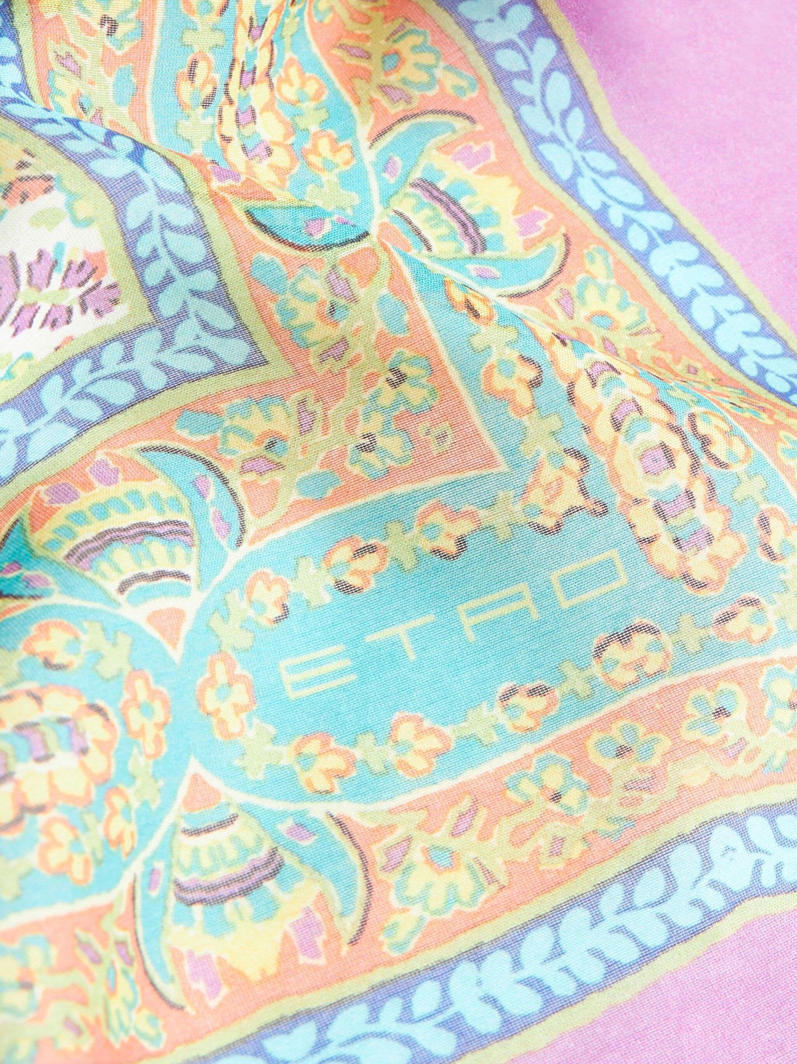Shop Etro Cotton And Silk Shawl In Pink