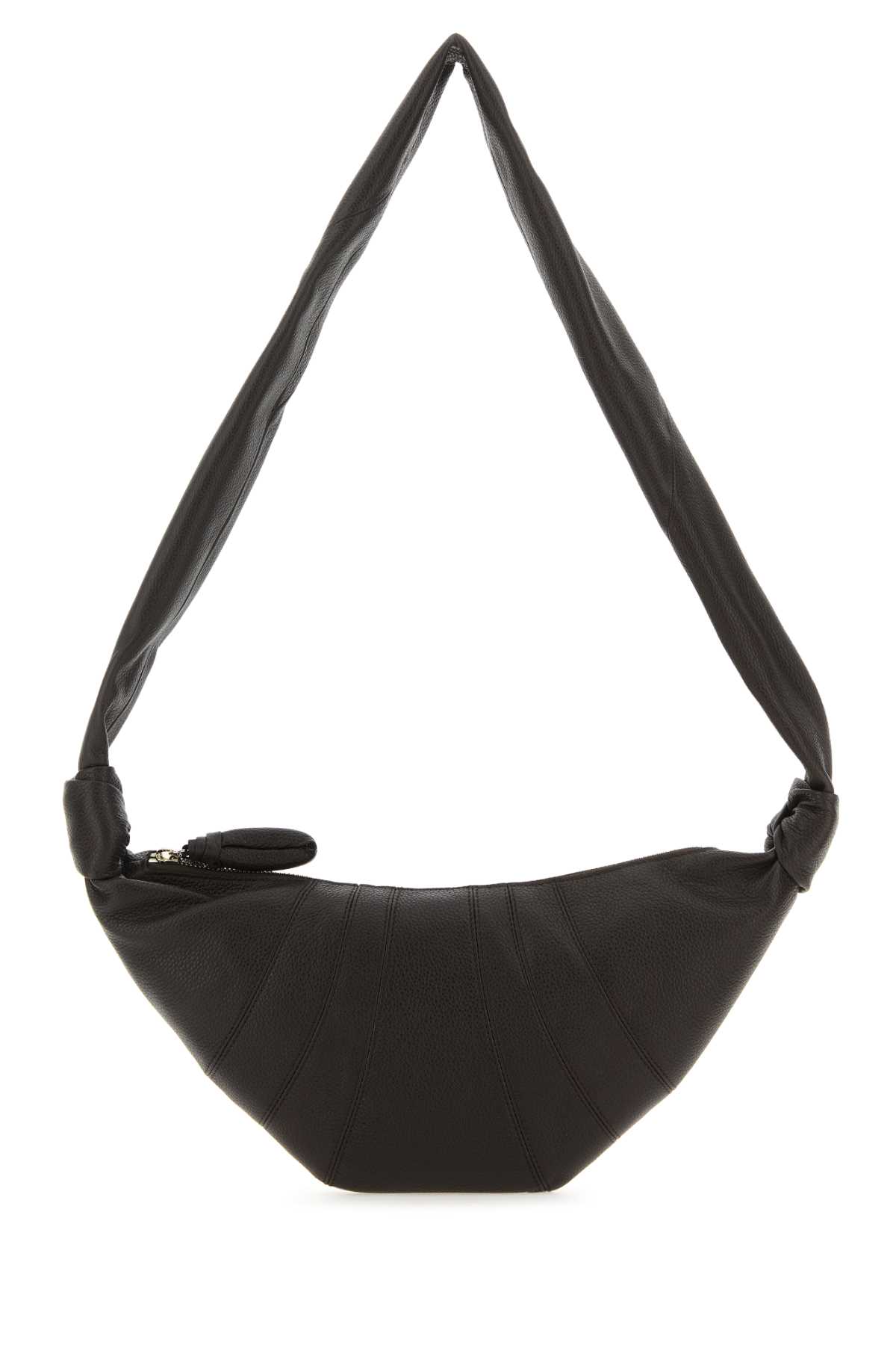 Lemaire Women Dark Brown Nappa Leather Small Croissant Shoulder Bag In Brown