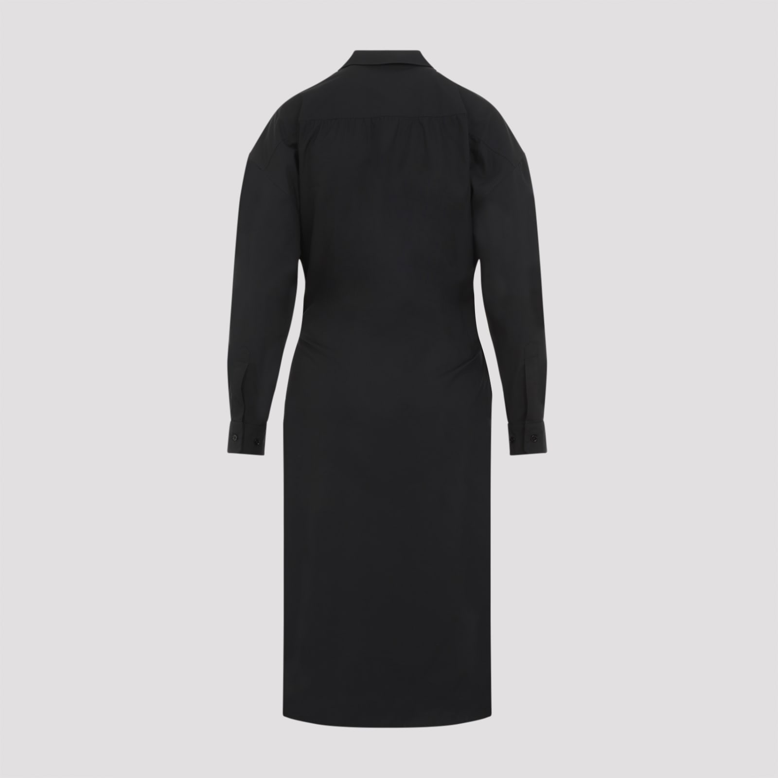 Shop Lemaire Straight Collar Twisted Dress In Nero