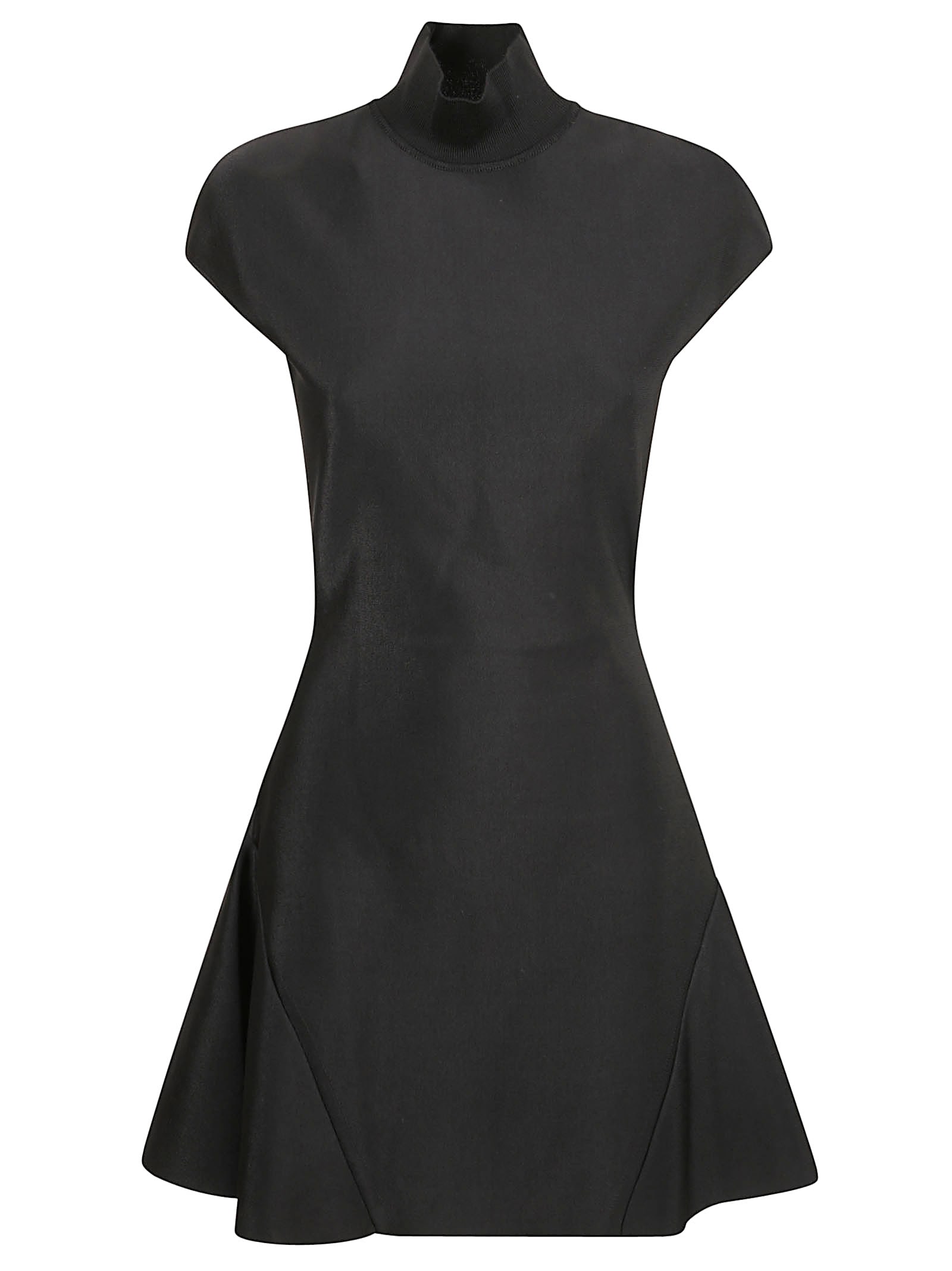 Givenchy Mini Dress With Flared Skirt In Wool In Black
