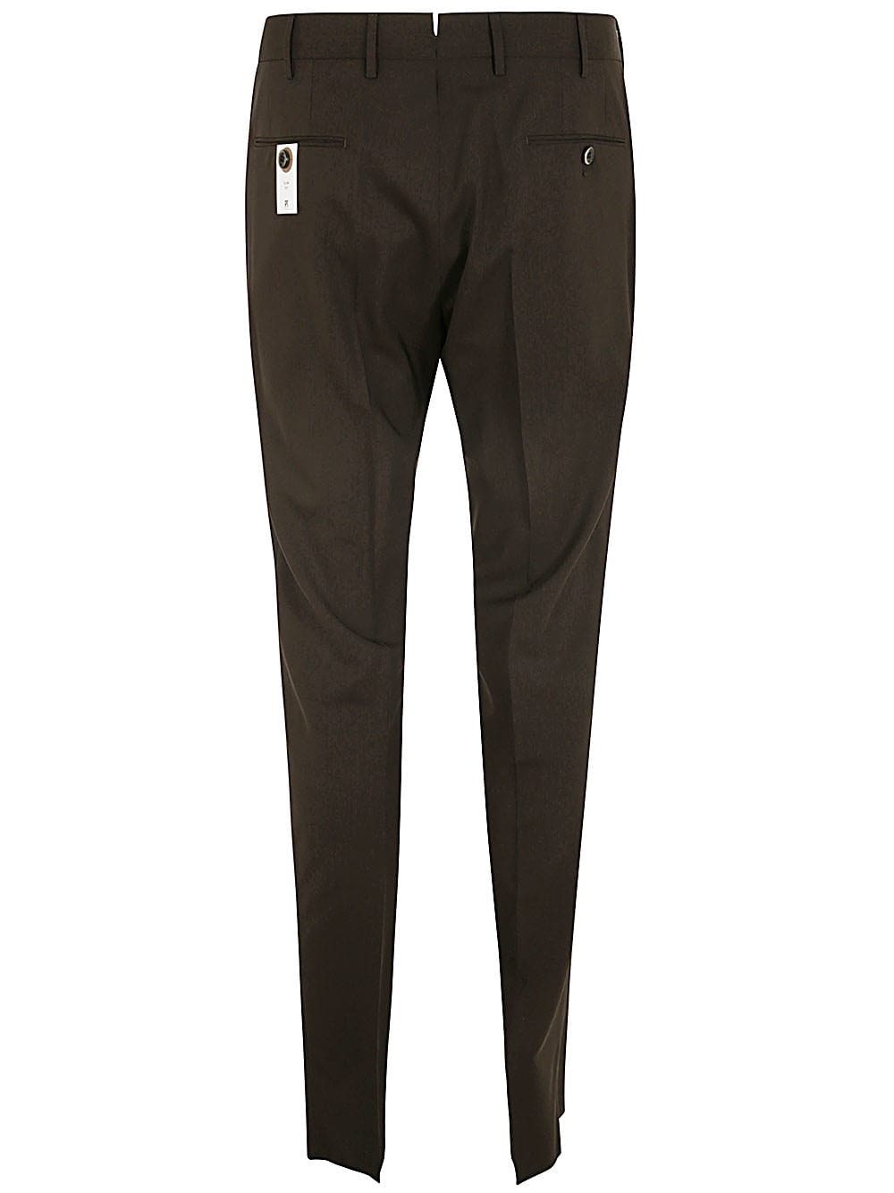 Shop Pt01 Superlight Deluxe Wool Slim Flat Front Pants In Dark Brown