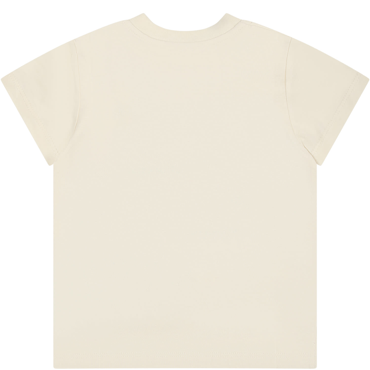 Shop Gucci Ivory Baby T-shirt With Mushrooms And Peter Rabbit